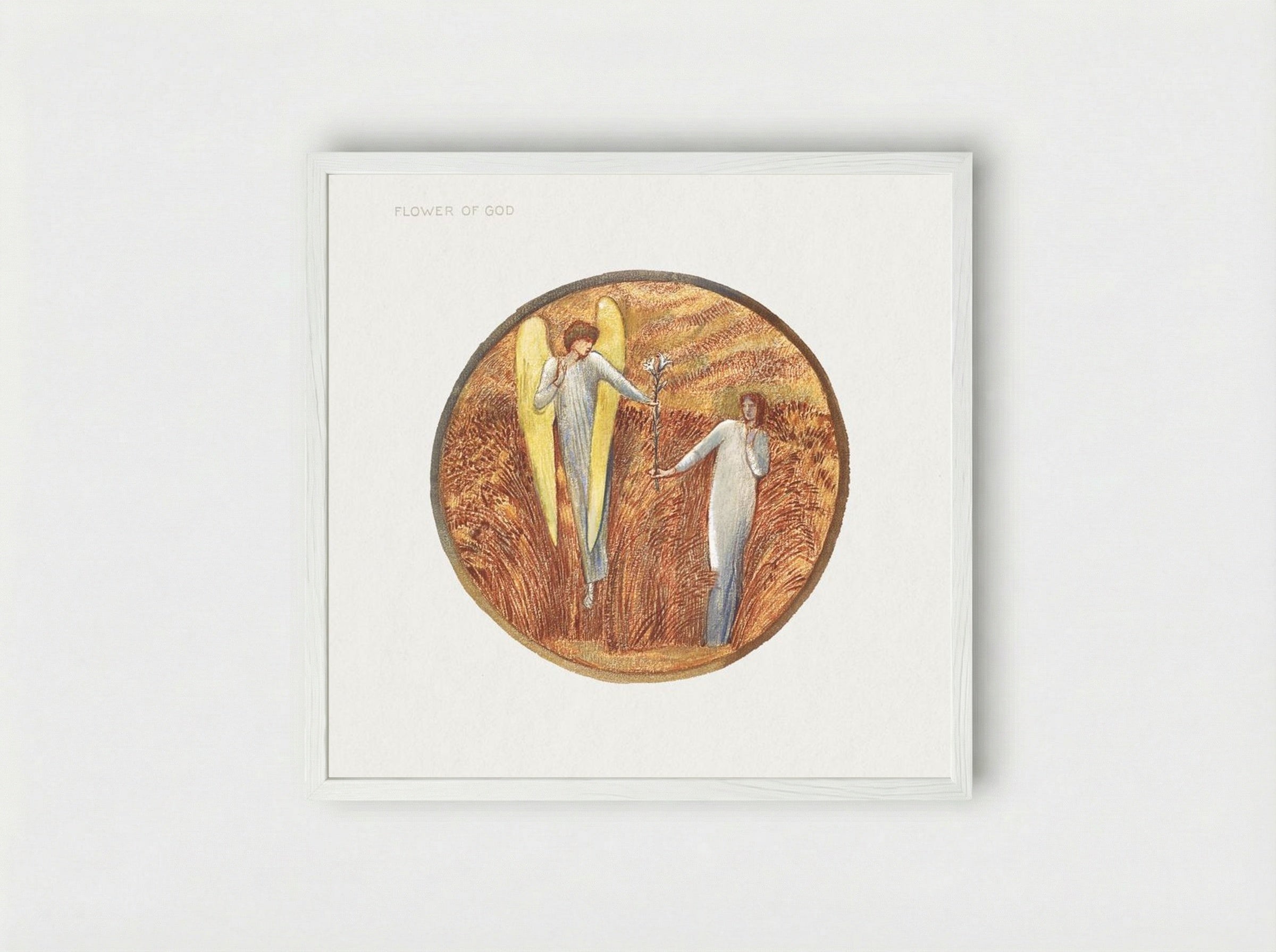 Flower of God - Edward Burne-Jones - Framed Print White