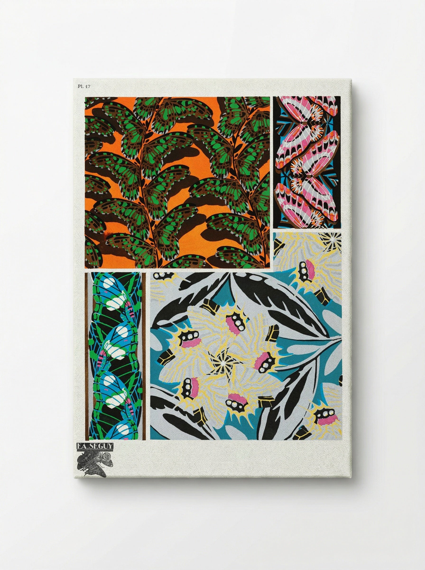 Butterflies Pattern Plate 17 - Émile-Allain Séguy - Canvas