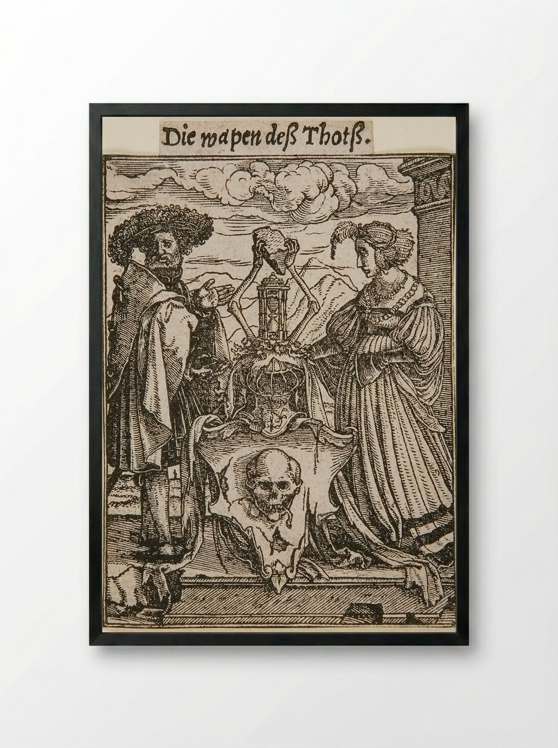 The Arms of Death - Hans Holbein the Younger - Framed Print Black