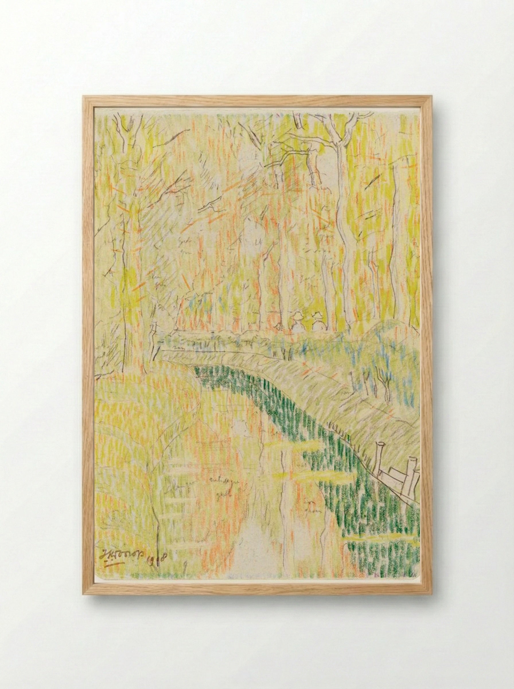 Navigates Between Trees - Jan Toorop - Framed Print Wood
