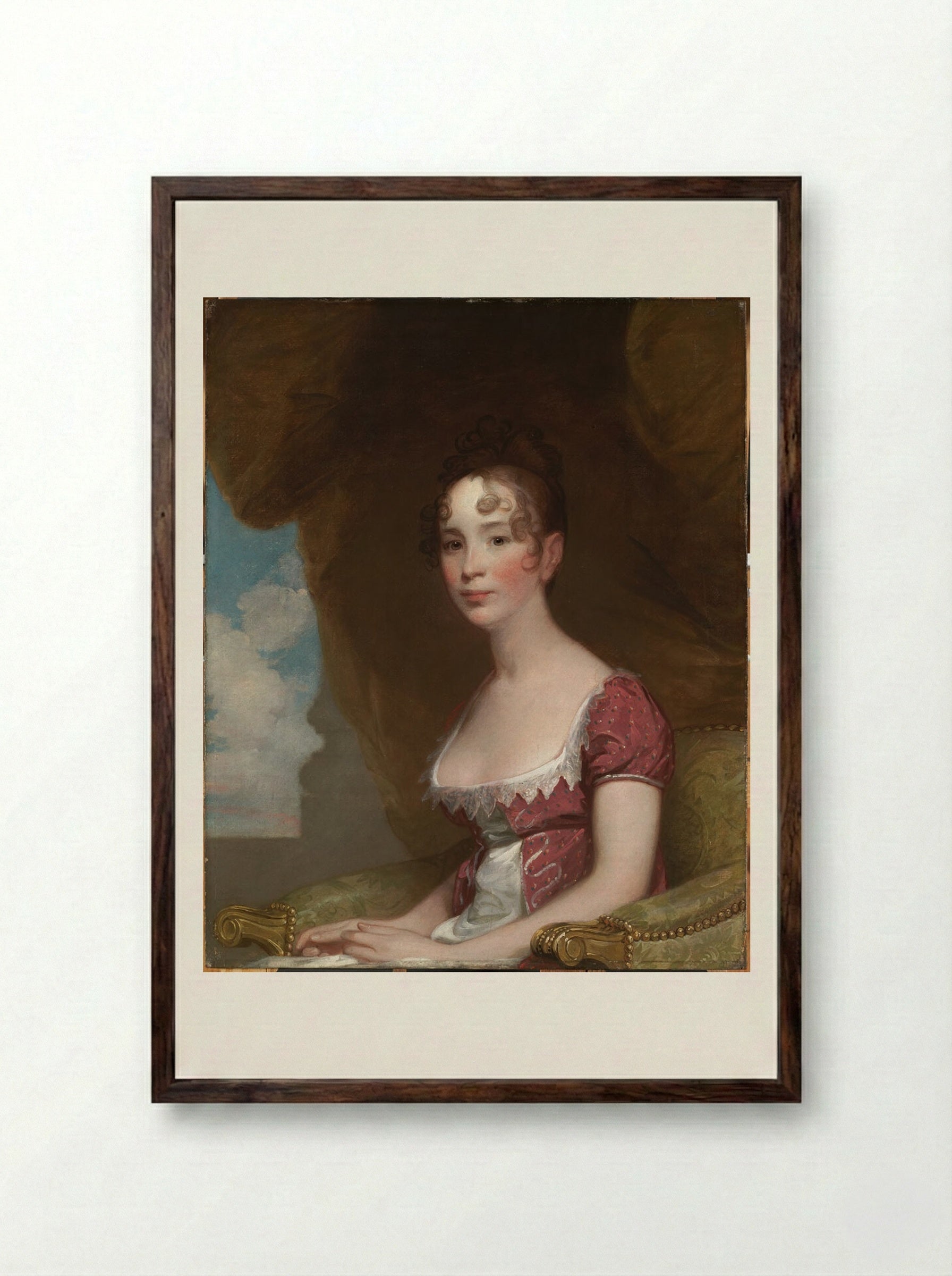 Sally Otis Thorndike (Mrs. Israel Thorndike, Jr.) - Gilbert Stuart - Framed Print Dark Wood