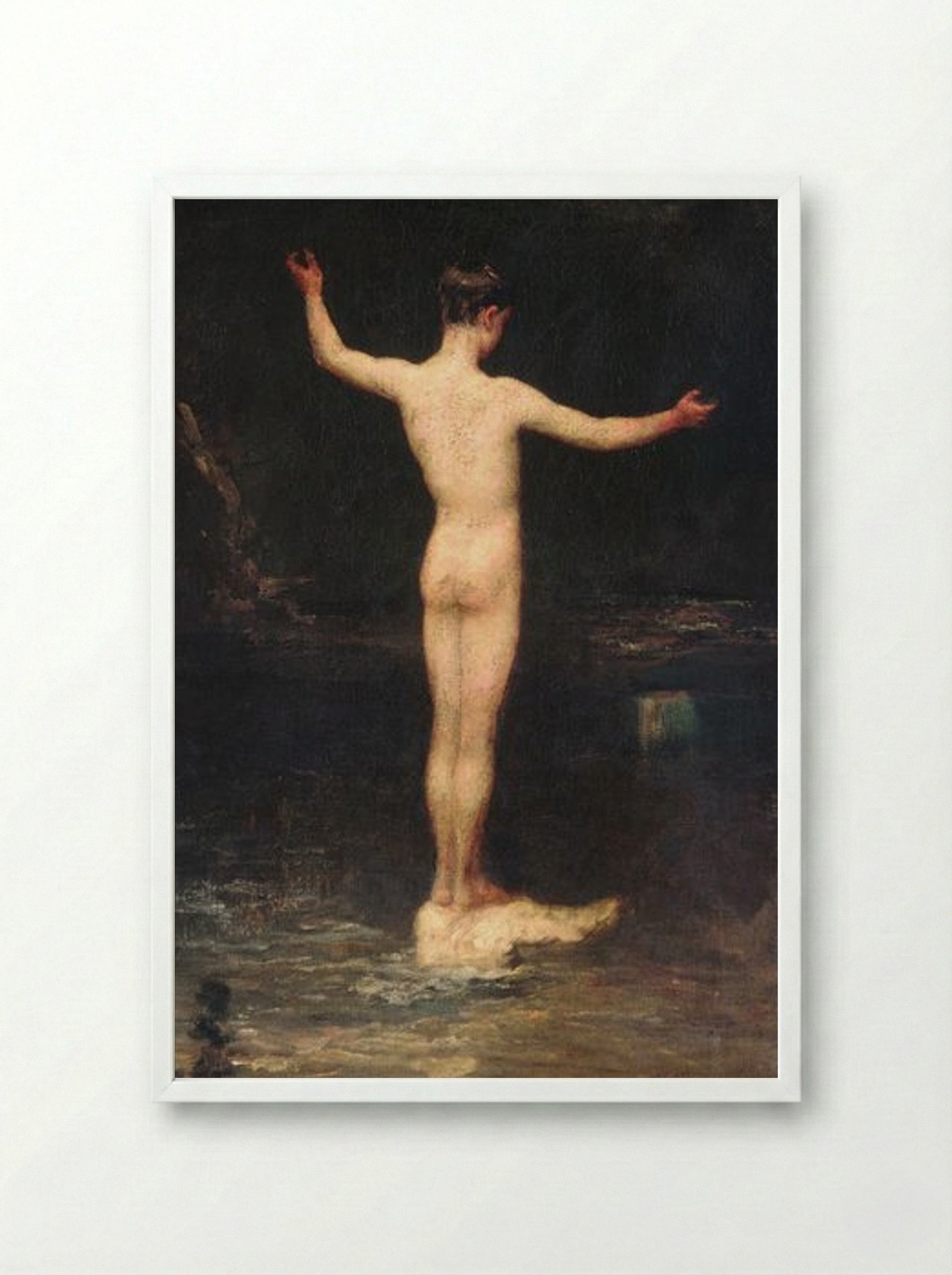 The Bathers - William Morris Hunt - Framed Print White