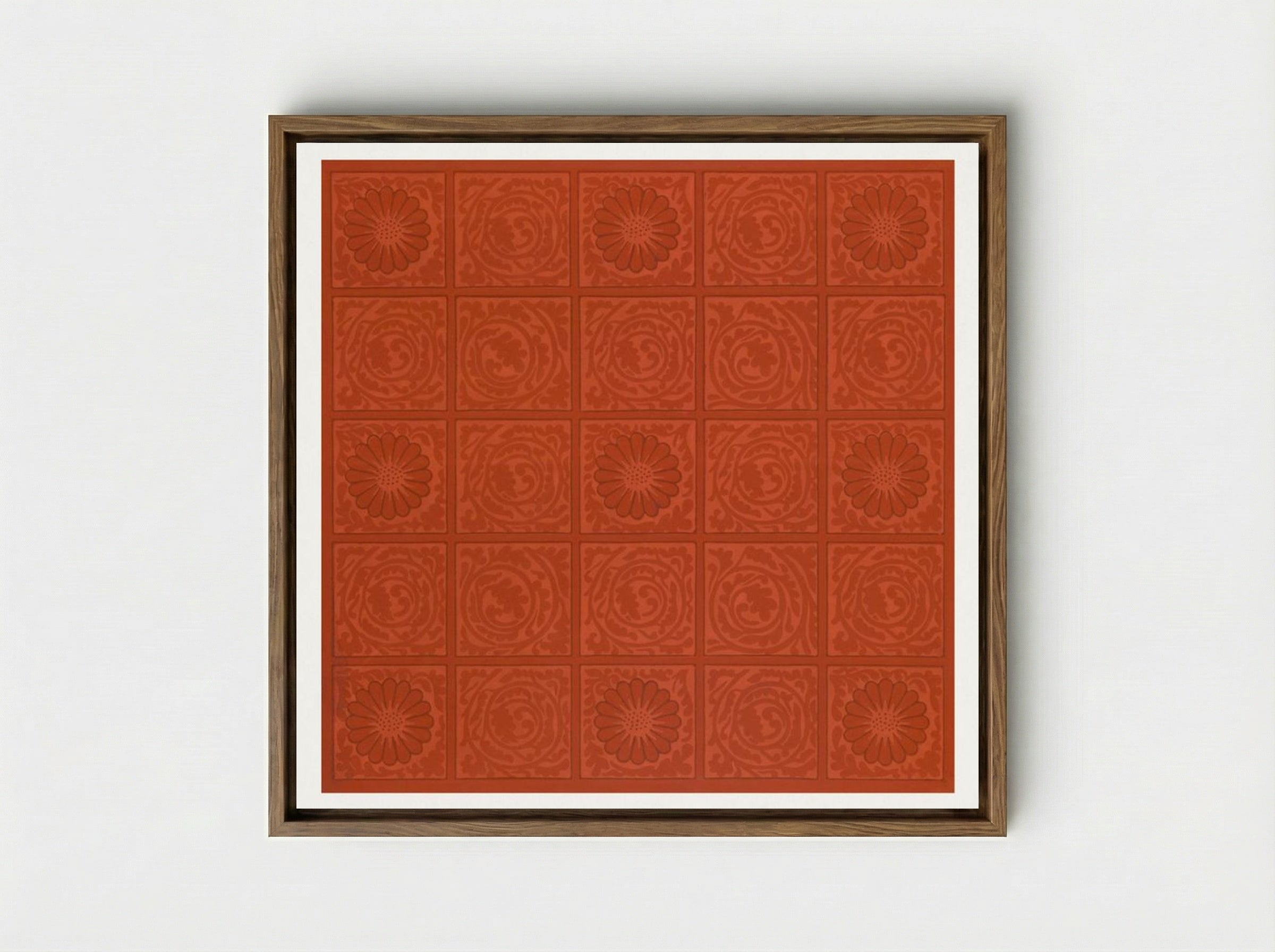 Diaper Pattern - William Morris - Framed Canvas Wood