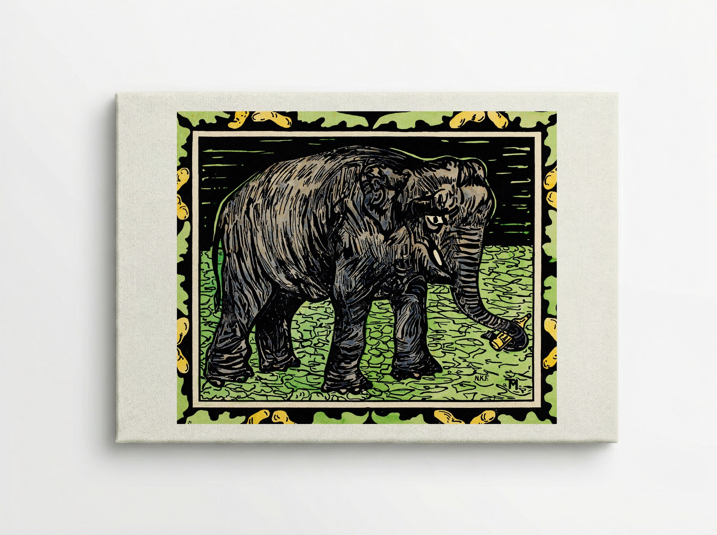 Olifant met fles (Elephant with Bottle) - Theo van Hoytema - Canvas