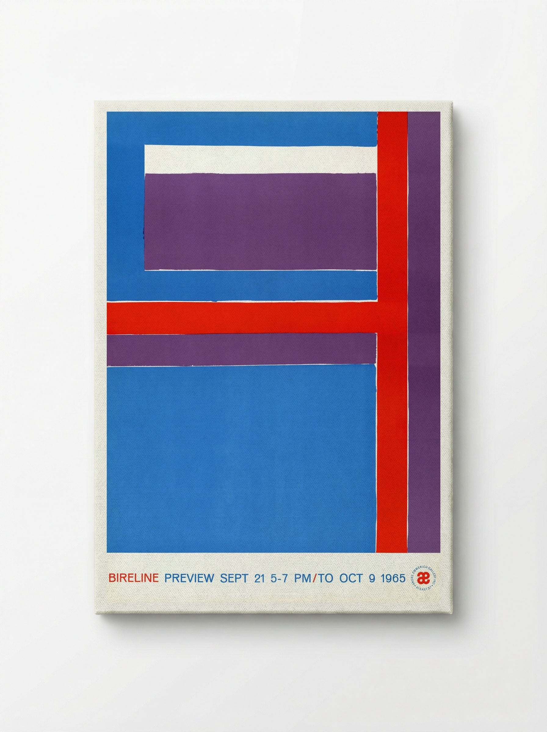 Bireline Preview, Sept. 21, 5-7 p.m. to Oct. 9, 1965 (Exhibition Poster) - George Bireline - Canvas
