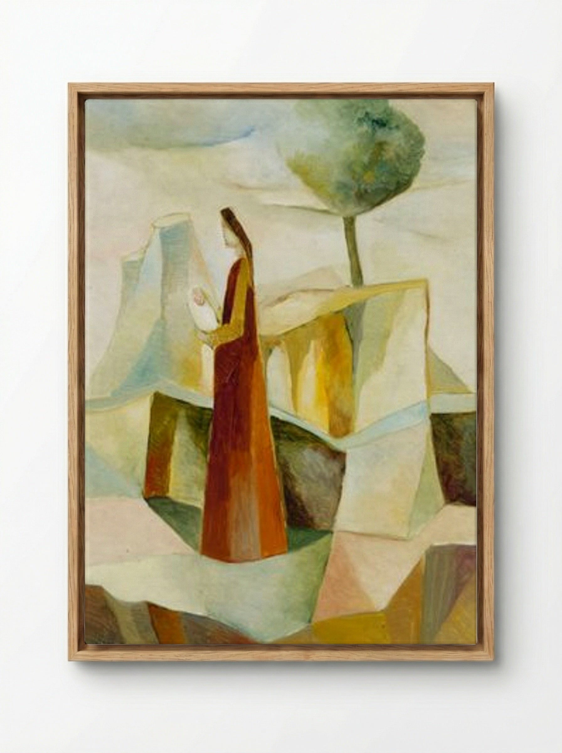 Mary and the Infant Jesus - Ole Kandelin - Framed Canvas Wood