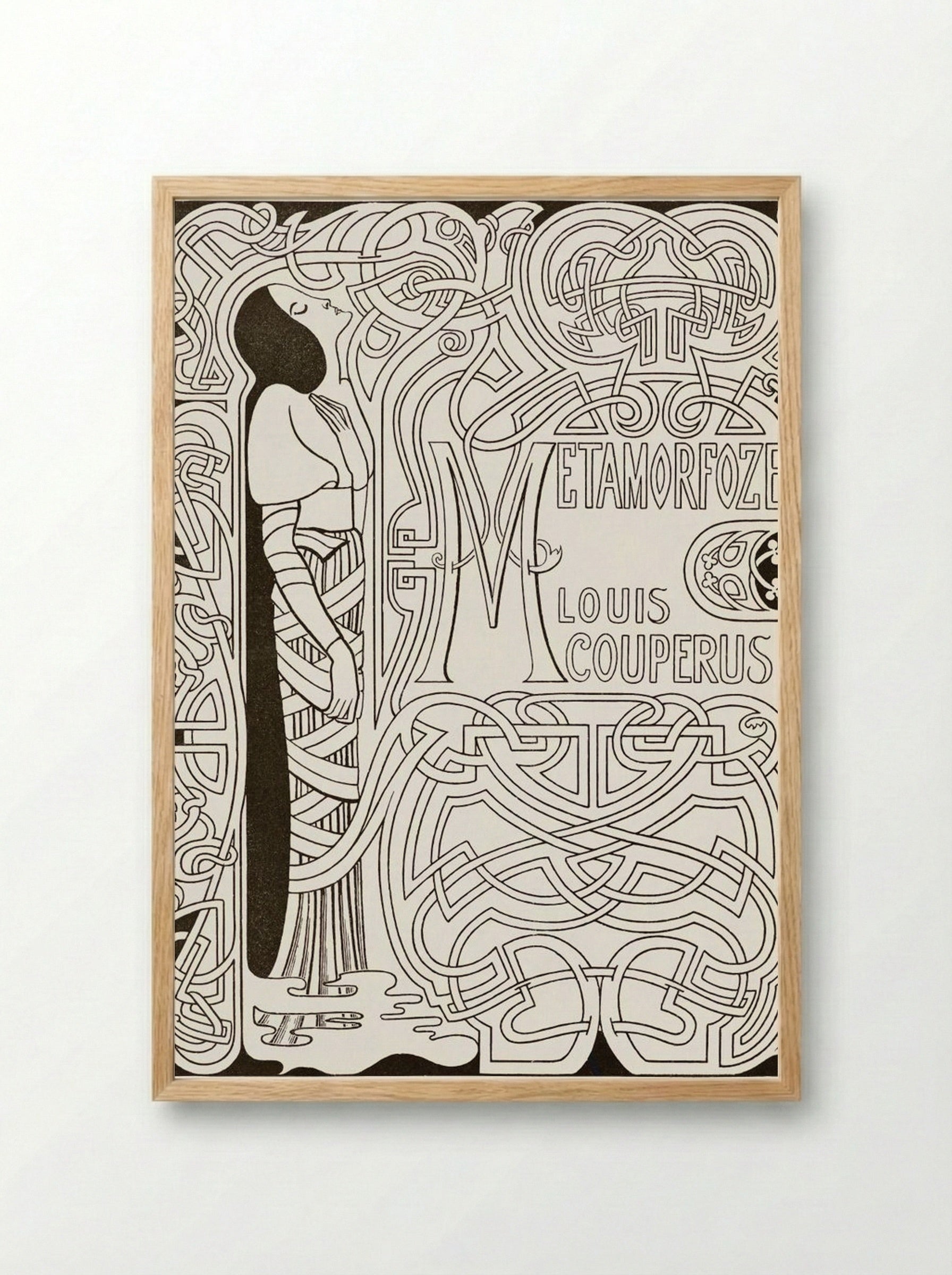 Book Binding Design for 'Metamorfoze' by Louis Couperus - Jan Toorop - Framed Print Wood