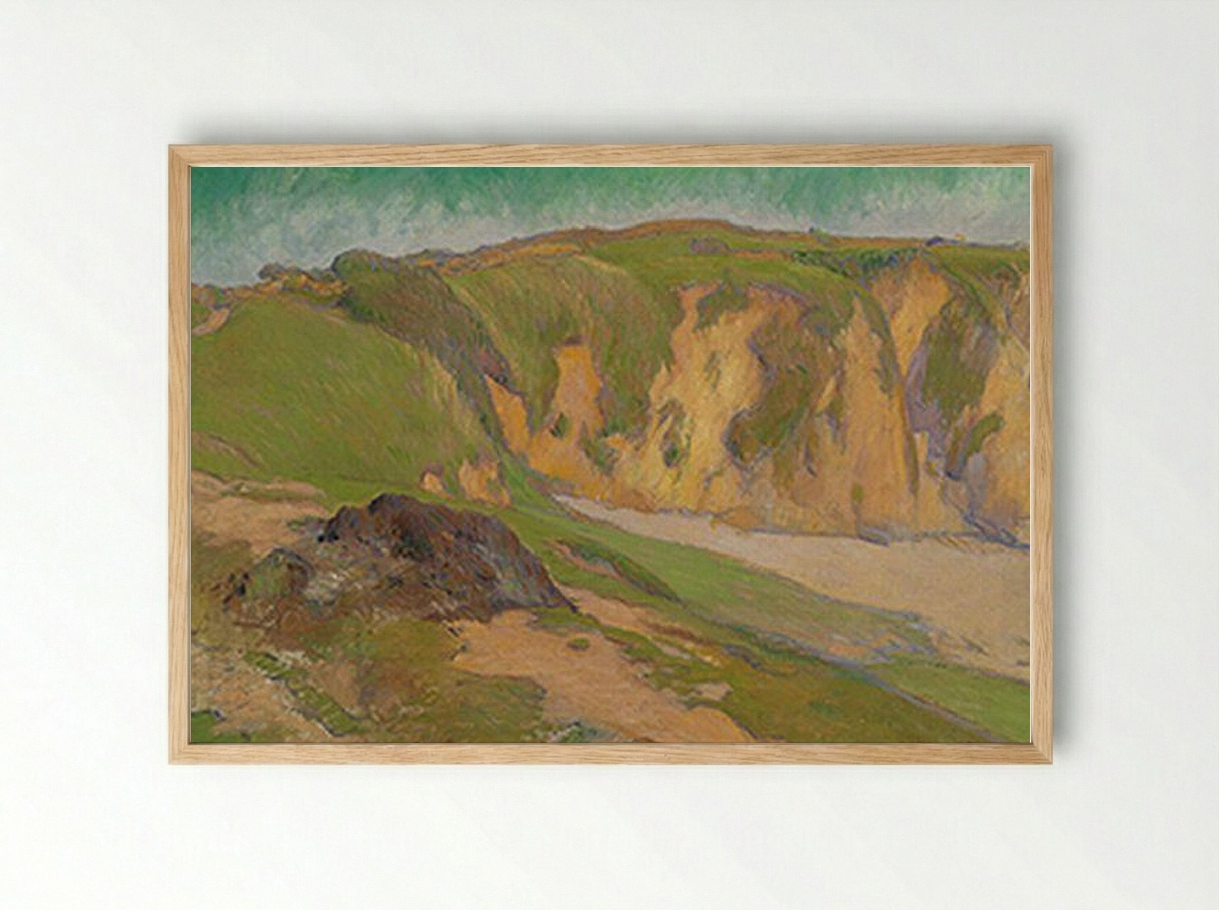 The Cliffs at Le Pouldu - Émile Bernard - Framed Print Wood