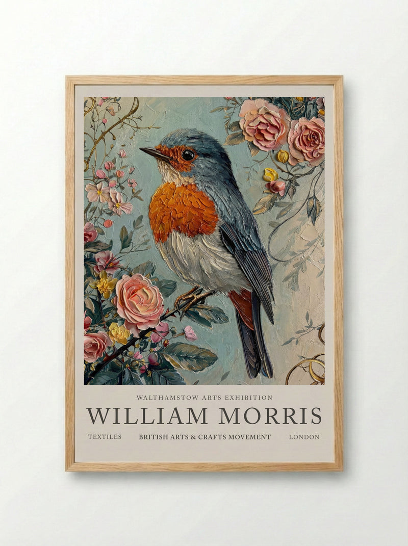 Robin Radiance - William Morris - Framed Print Wood