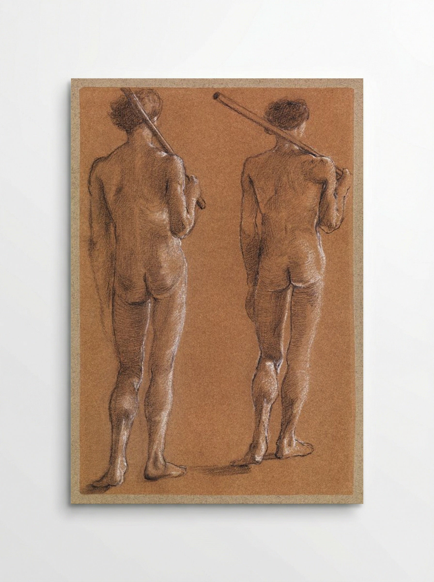 Male Nude Studies of Two Soldiers for 'The Princess Led to the Dragon' - Edward Burne-Jones - Poster