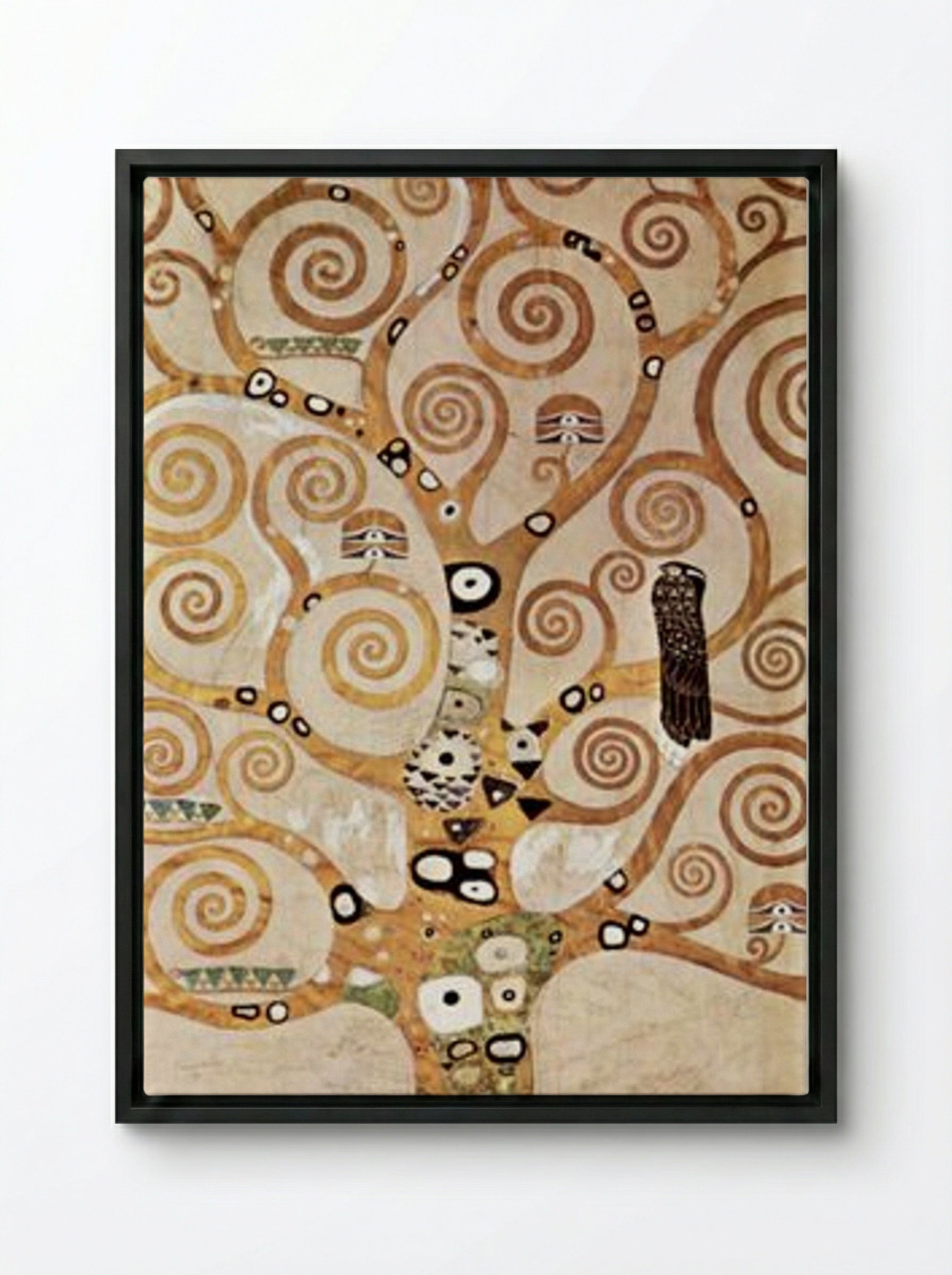 The Tree of Life - Gustav Klimt - Framed Canvas Black