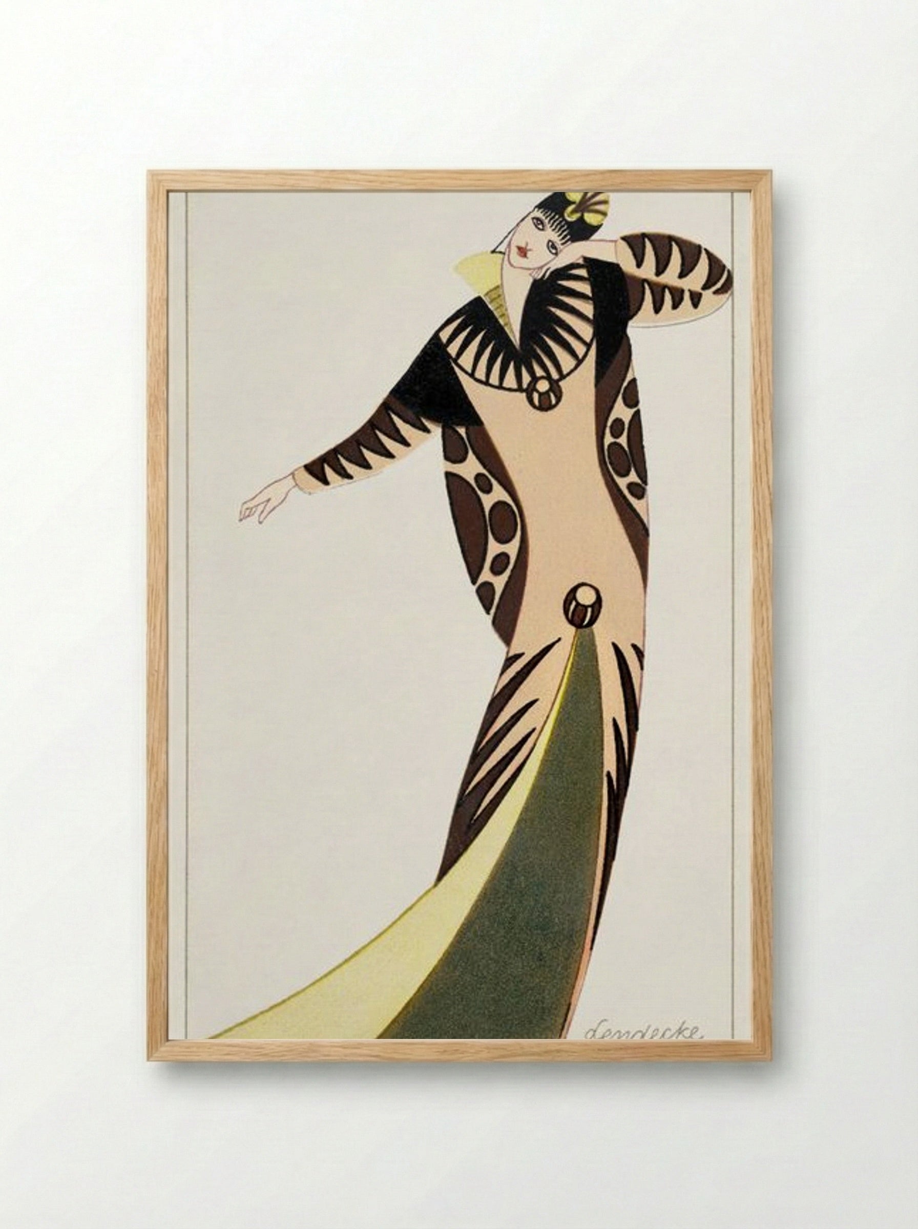 Woman in a Long Tubular Dress - Otto Friedrich Carl Lendecke - Framed Print Wood