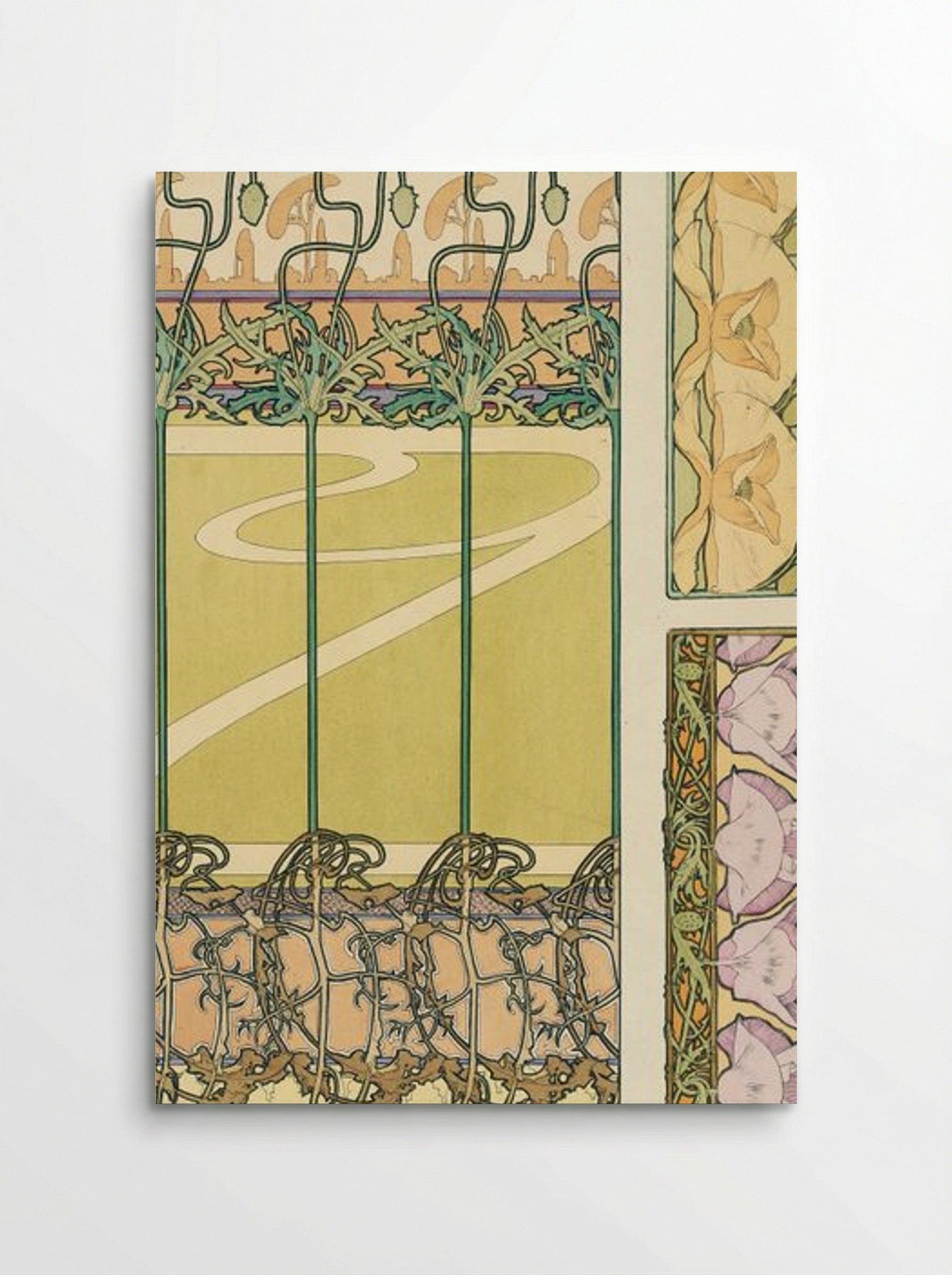 Floral Panel Design with Poppies and Morning Glories - Alphonse Mucha - Poster