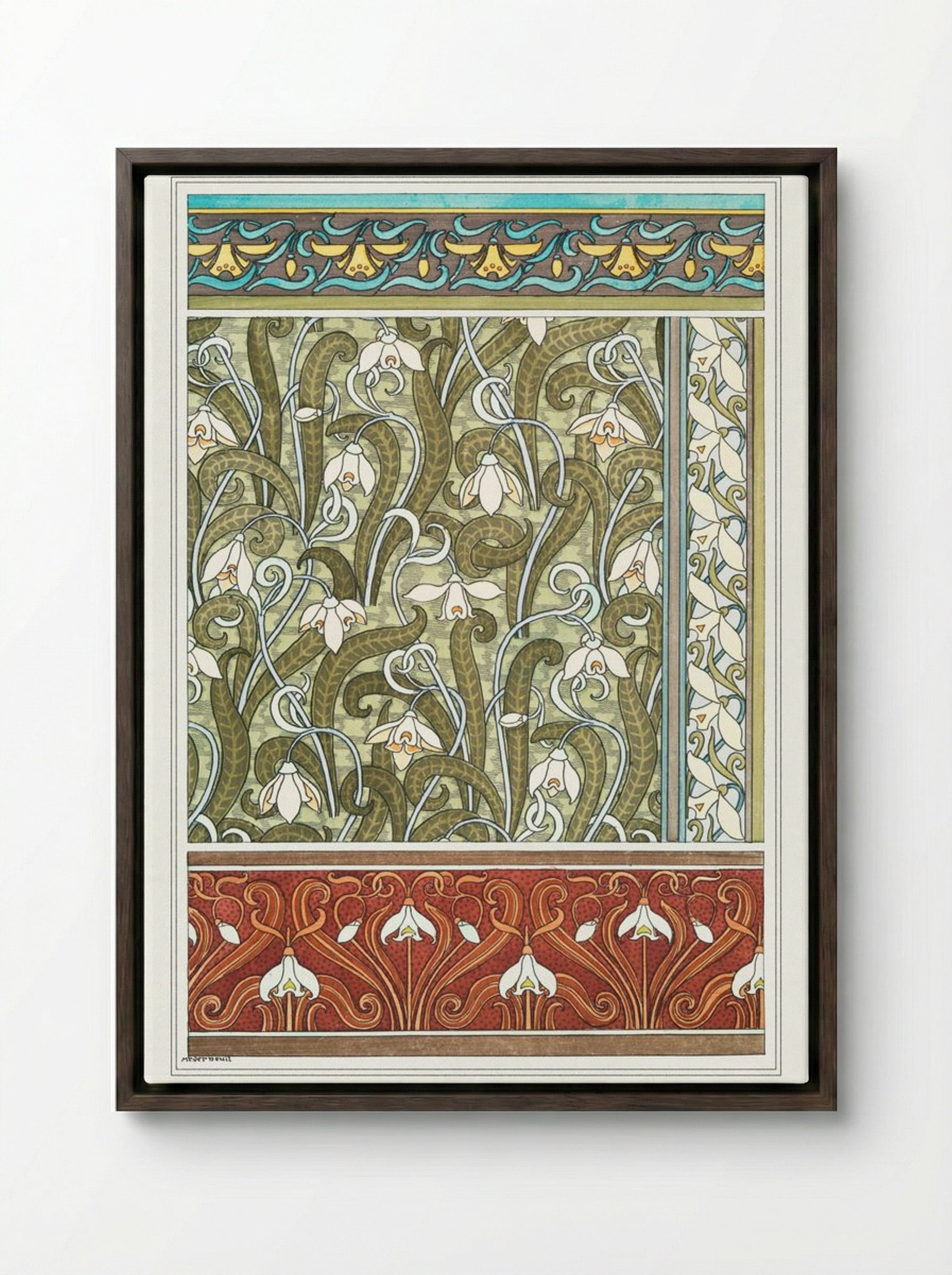Perce-Neige (Snowdrops) from La Plante et ses Applications ornementales - Maurice Pillard Verneuil - Framed Canvas Dark Wood