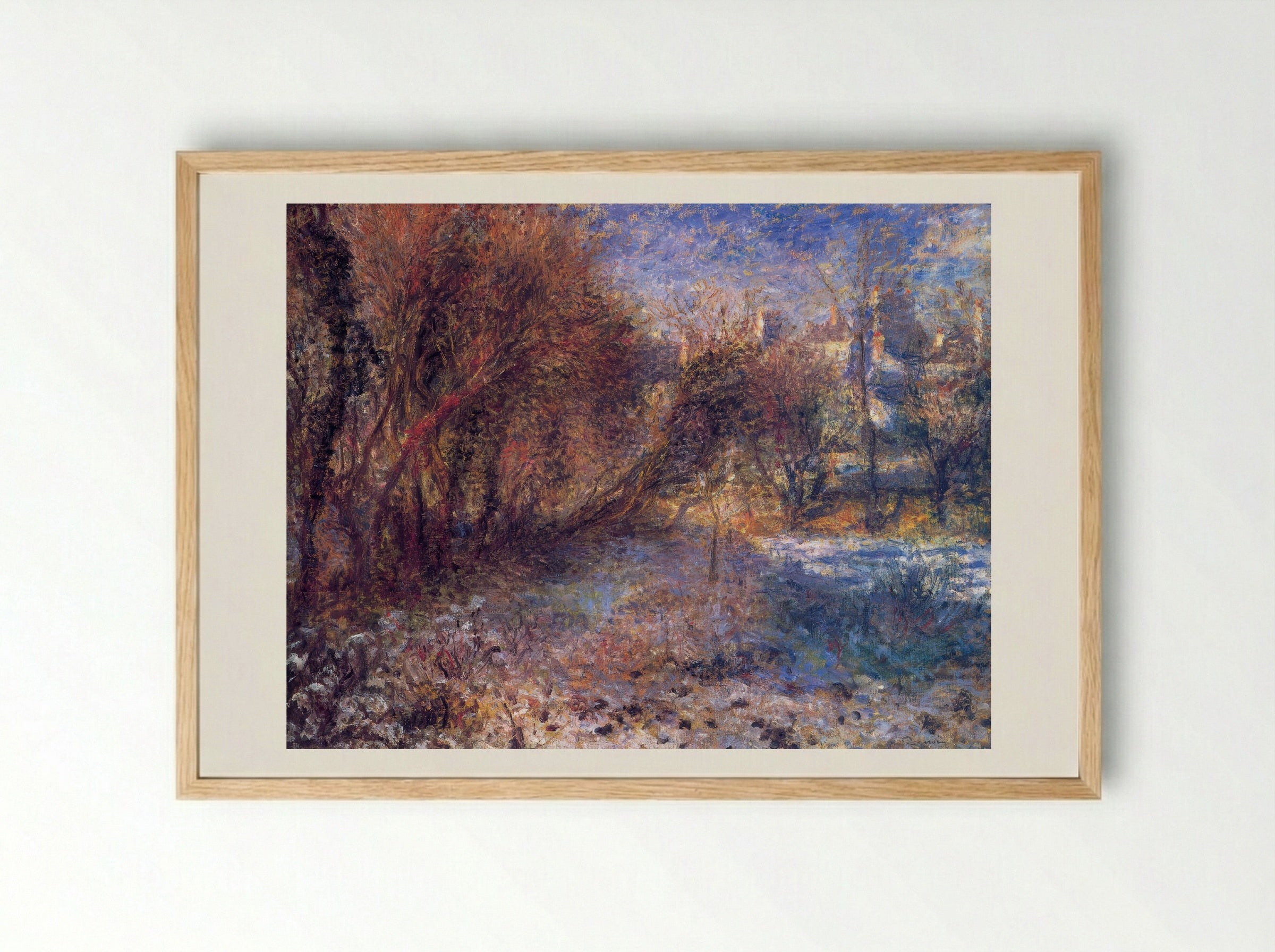 Landscape with Snow - Claude Monet - Framed Print Wood