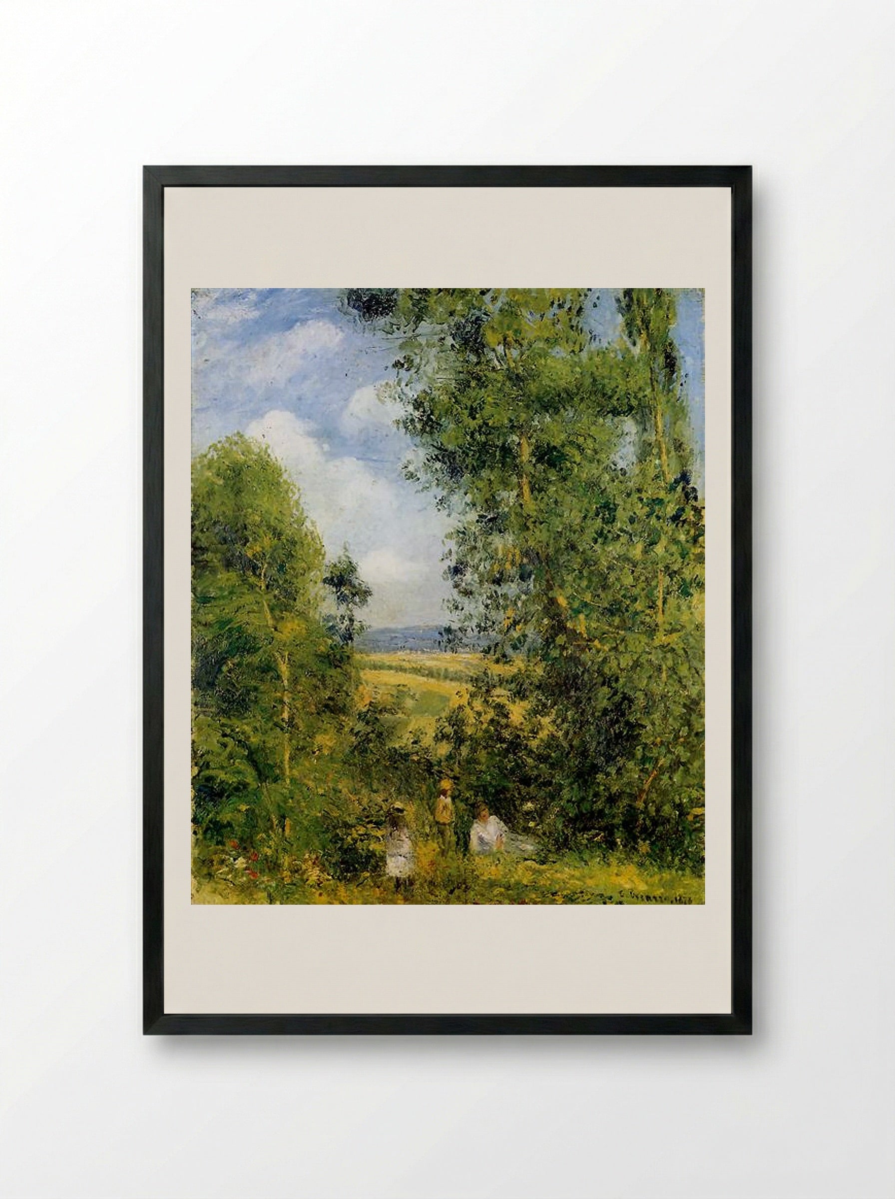 Resting in the Woods, Pontoise - Camille Pissarro - Framed Print Black