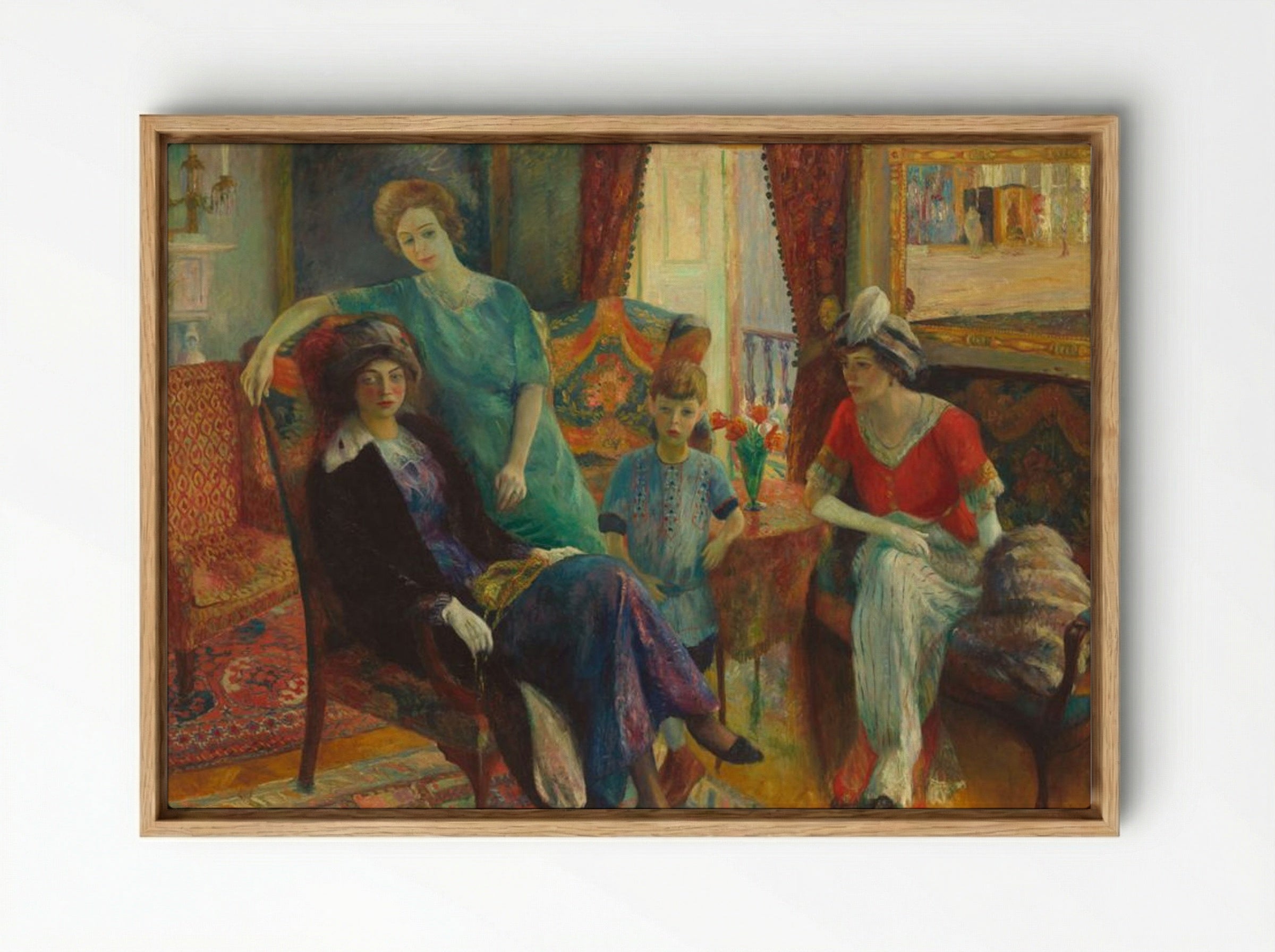 Family Group - William Glackens - Framed Canvas Wood