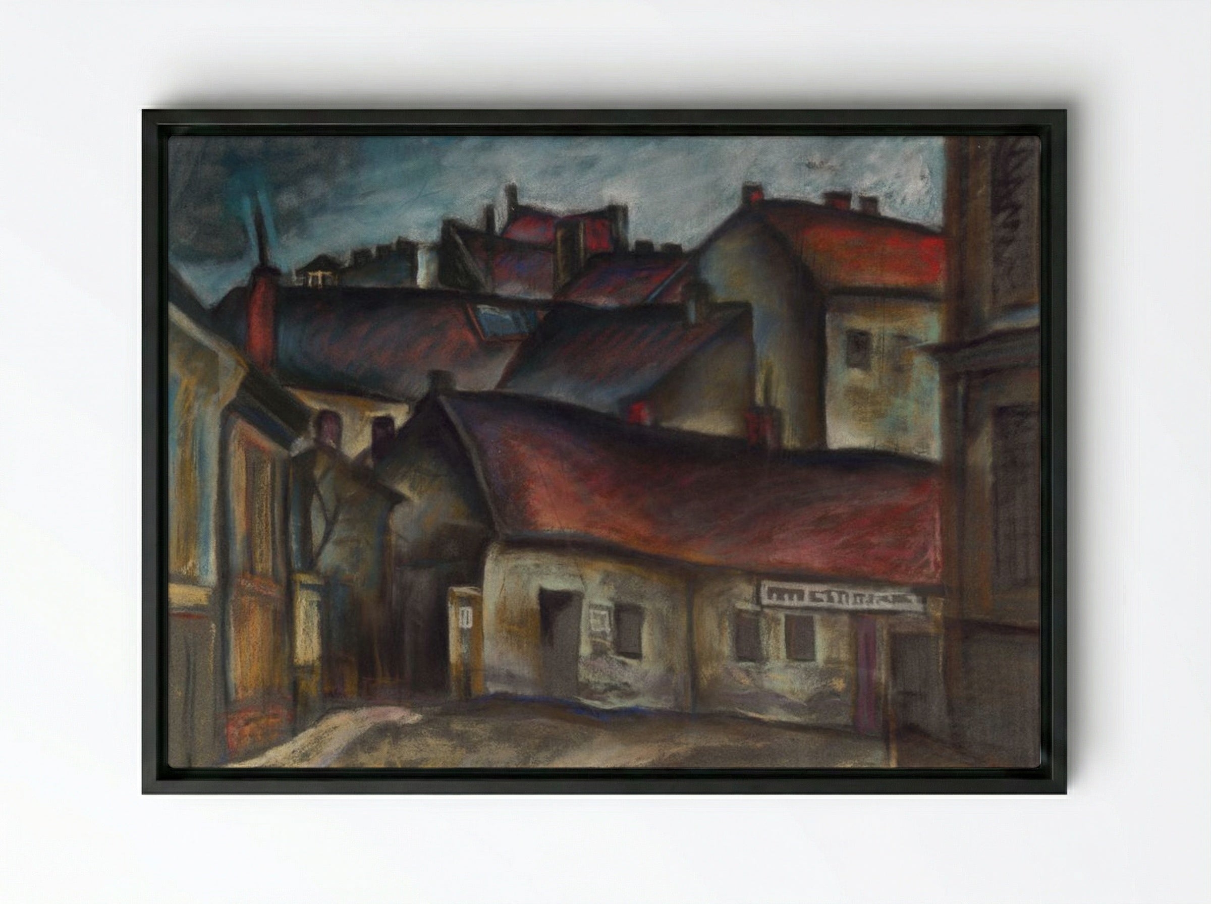 The Outskirts of the City - Konstantin Bauer - Framed Canvas Black