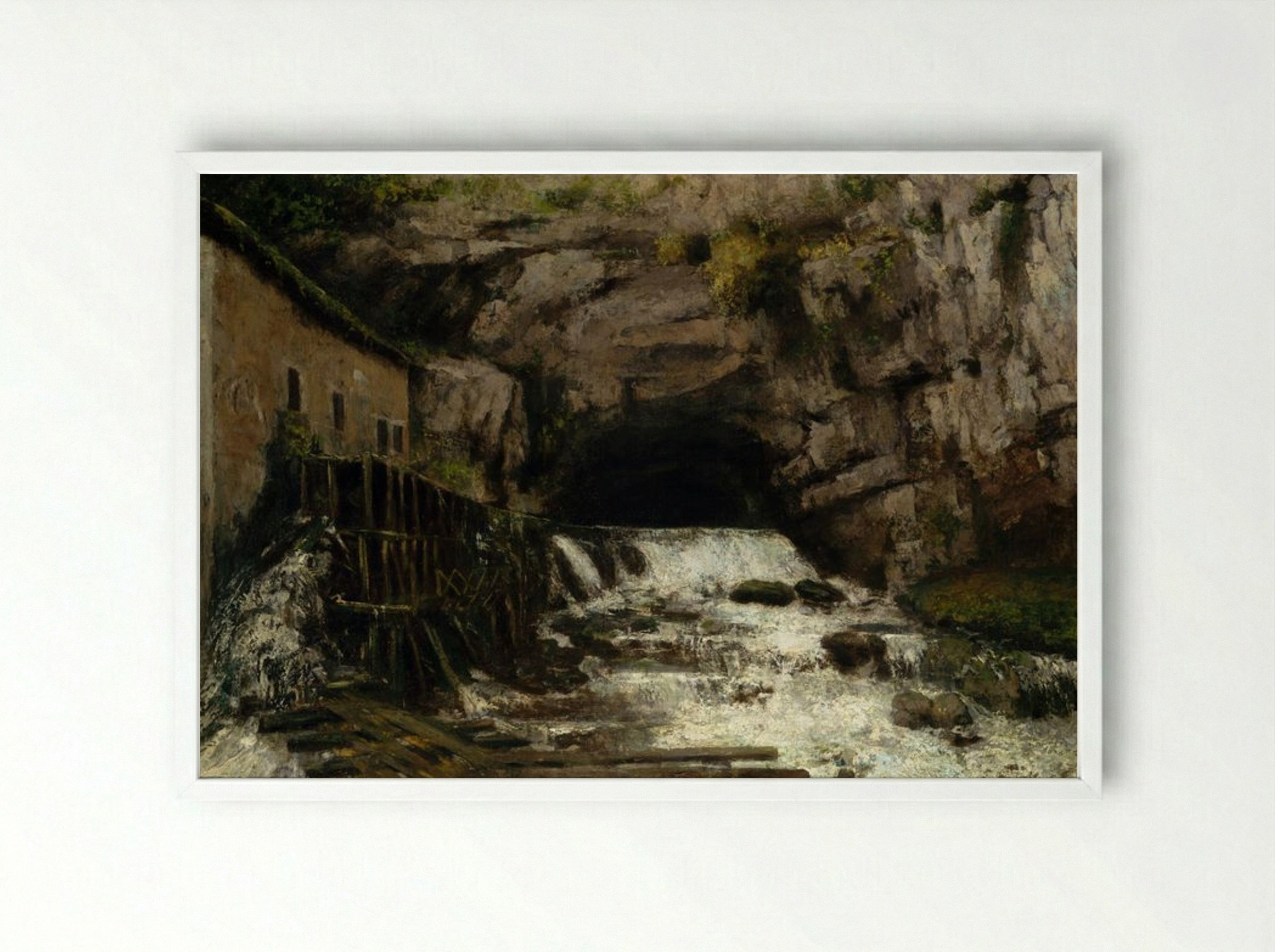 The Source of the Loue - Gustave Courbet - Framed Print White