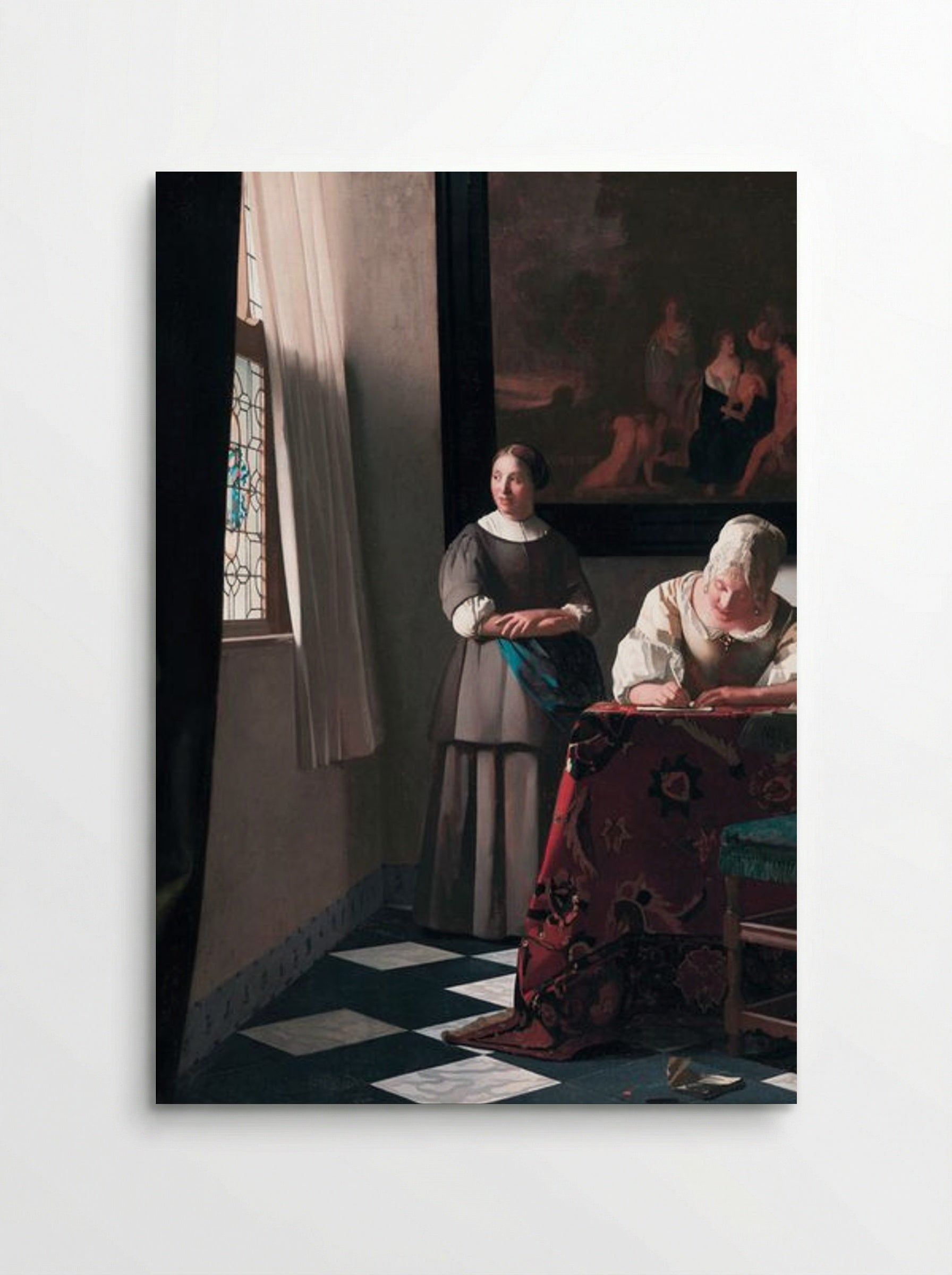 Lady Writing a Letter with her Maid - Johannes Vermeer - Poster