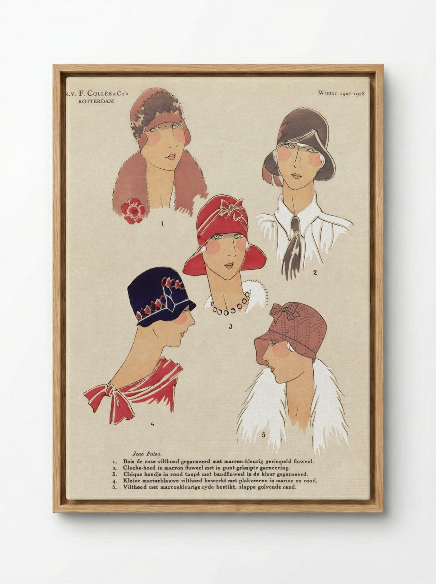 Art, Goût, Beauté - Winter 1927-1928 (Fashion Plate) - N.V.F. Collée & Co's - Framed Canvas Wood