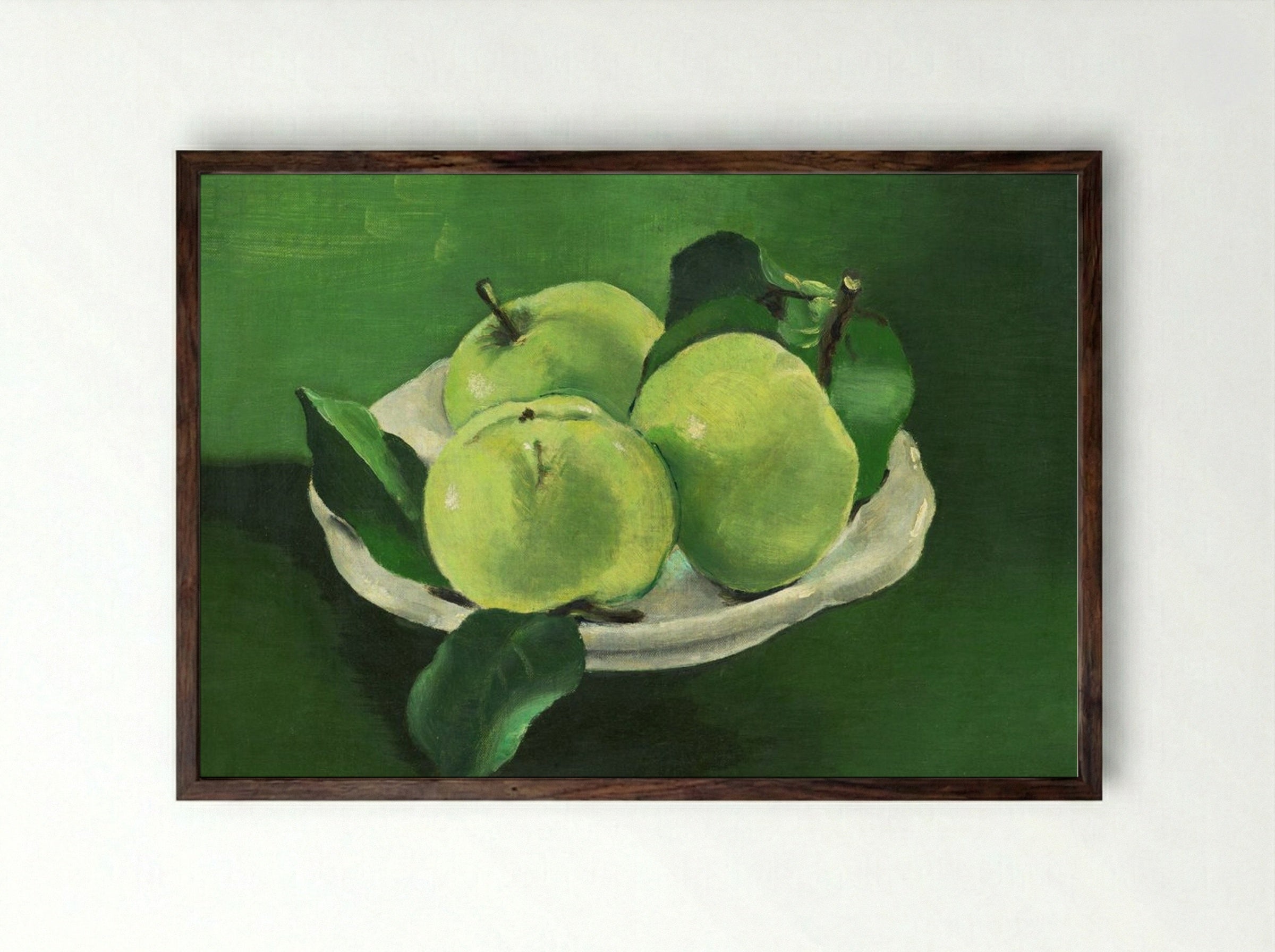 Still Life with Apples - Mikuláš Galanda - Framed Print Dark Wood