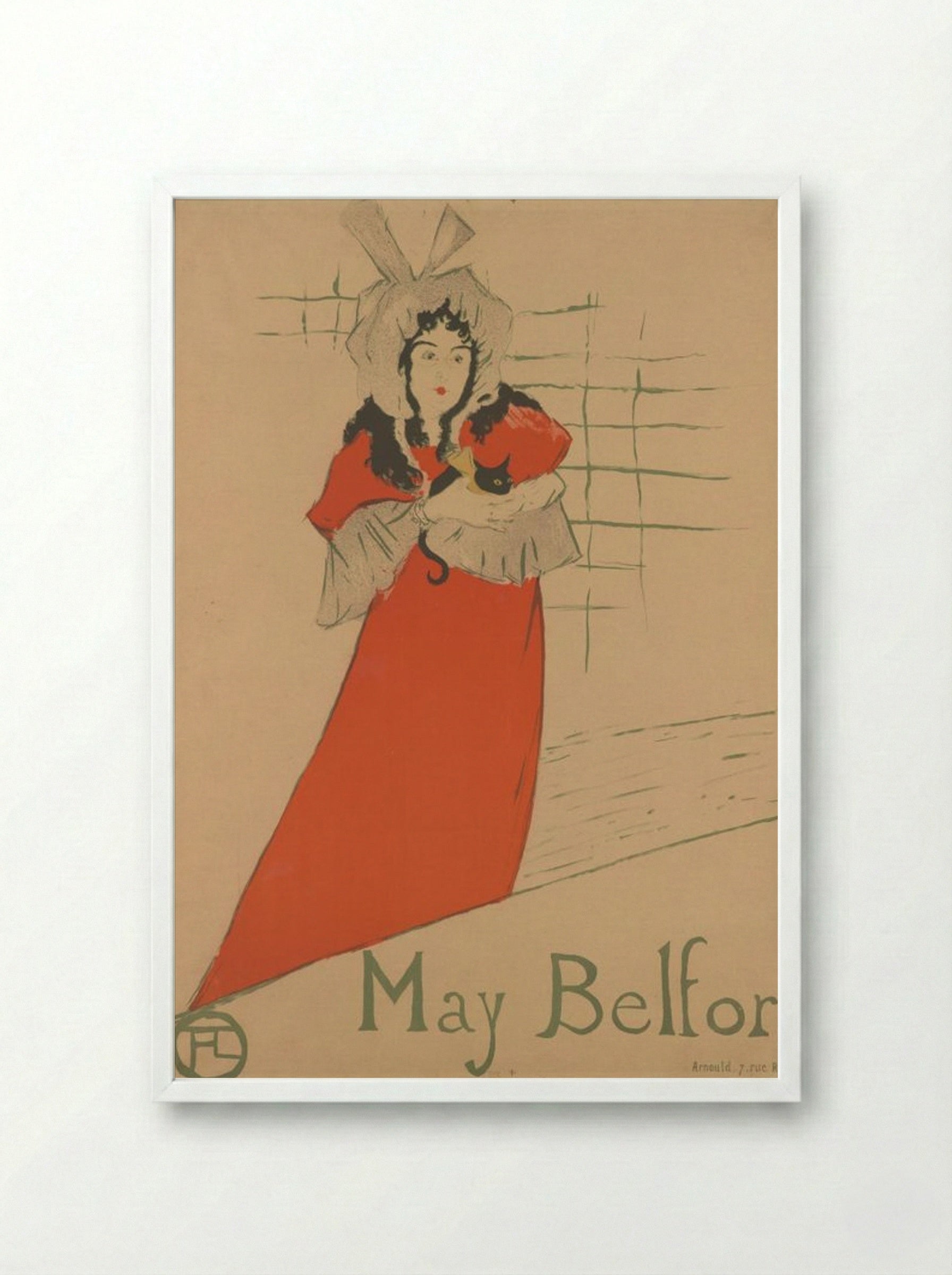 May Belfort - Henri de Toulouse-Lautrec - Framed Print White