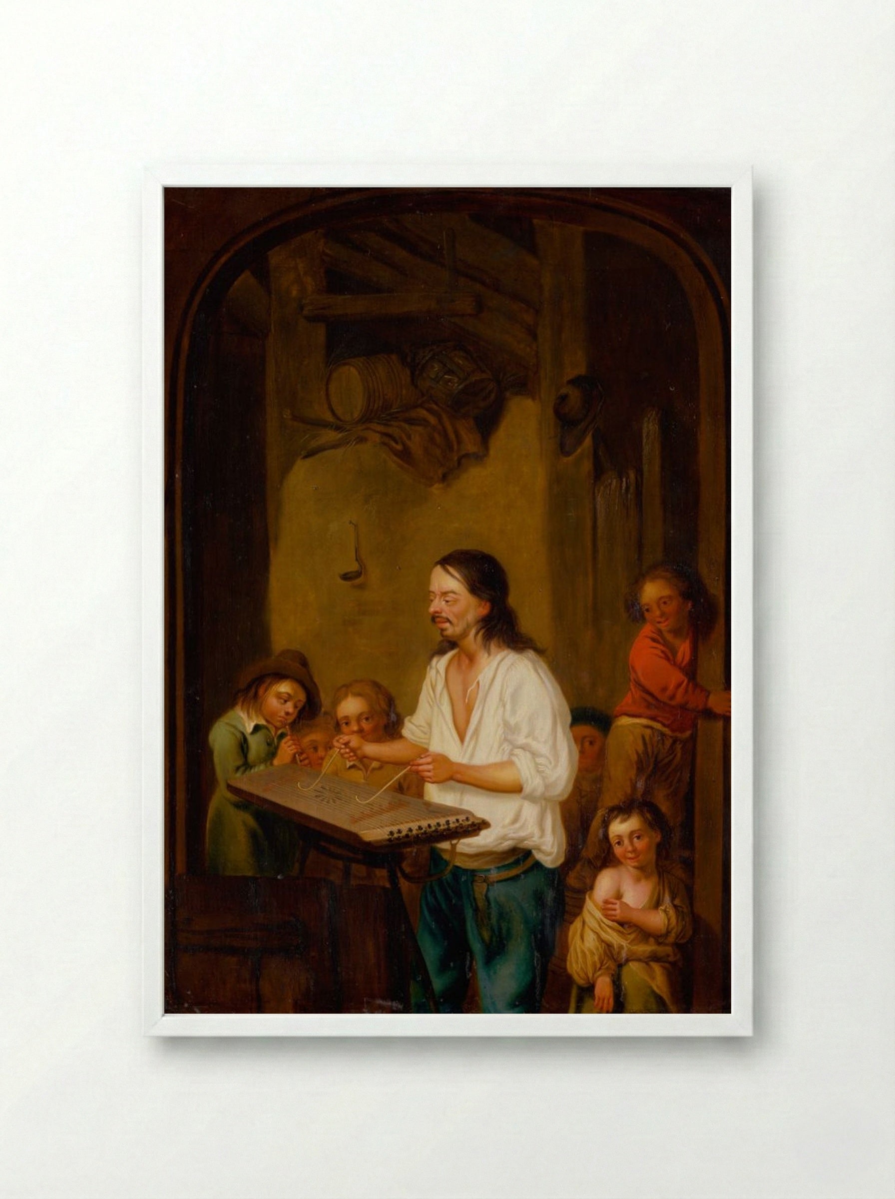 The Music Master - Jan Steen - Framed Print White