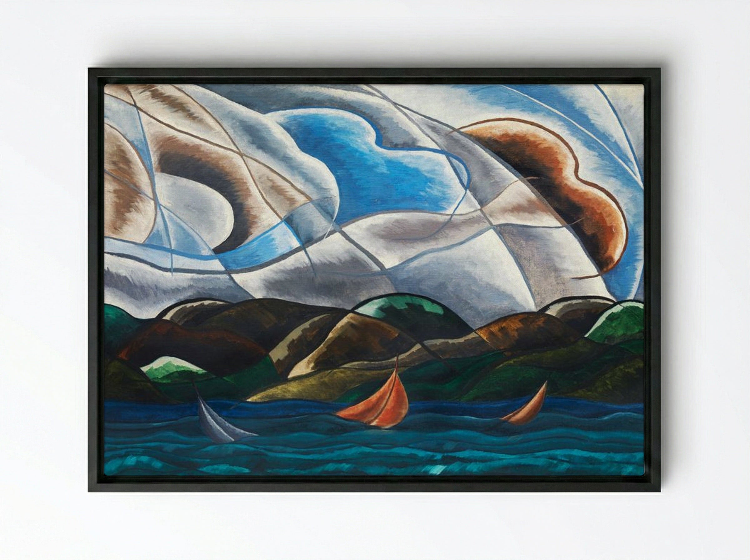 Clouds and Water - Arthur Dove - Framed Canvas Black