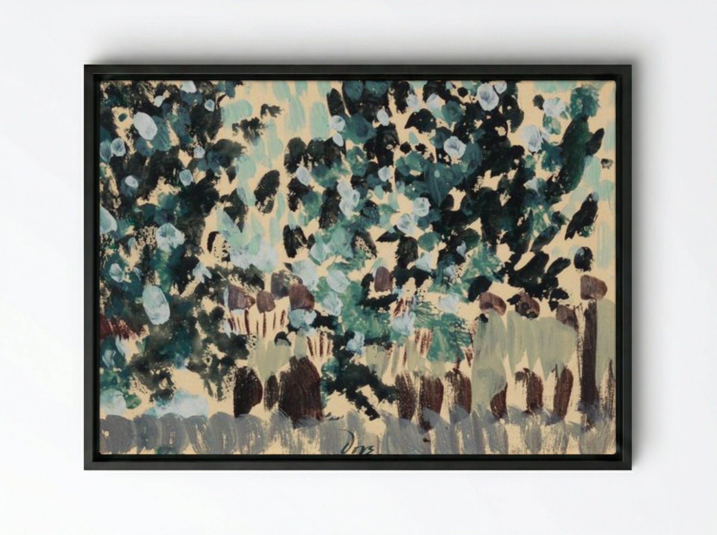 Green Leaves - Arthur Dove - Framed Canvas Black