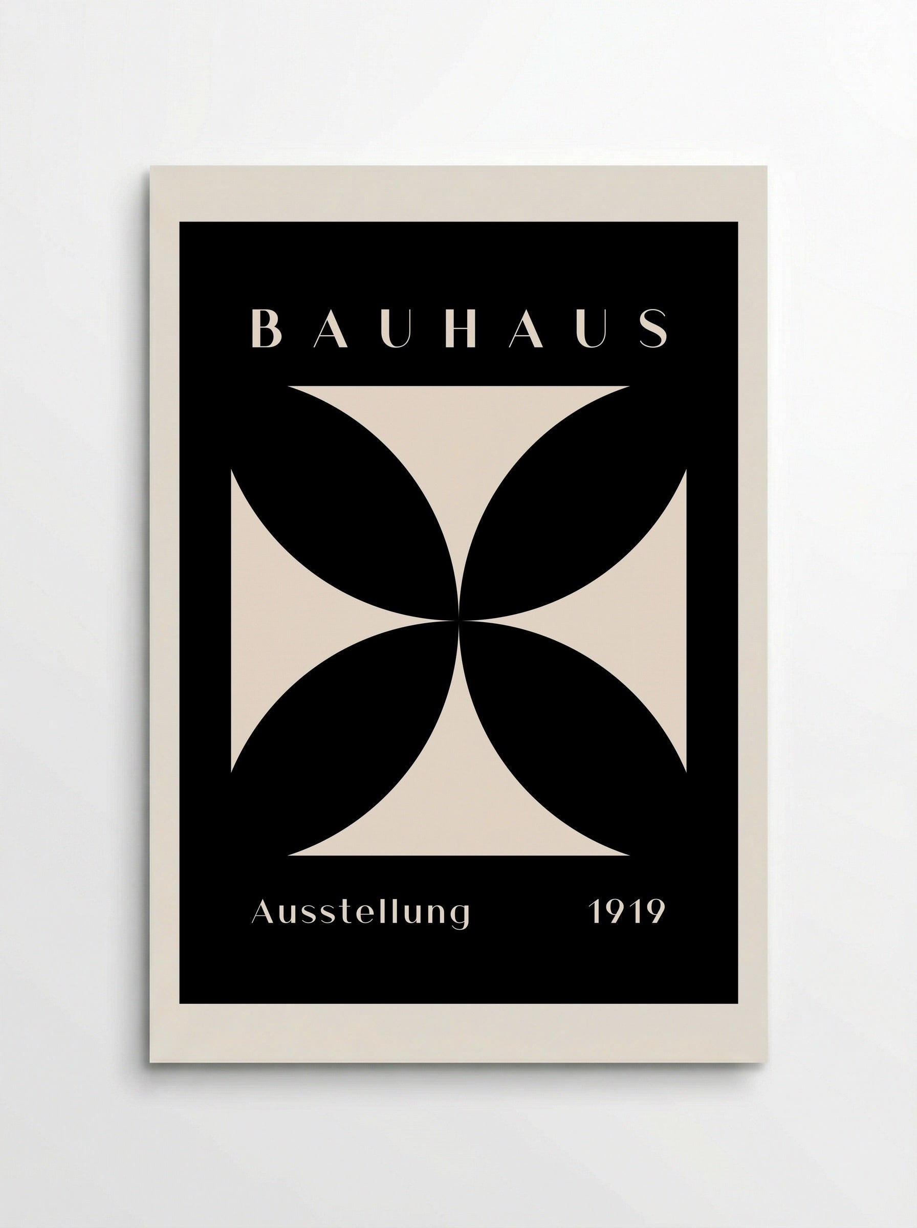 Bauhaus Cross Form - Black on Cream (1919) - Poster