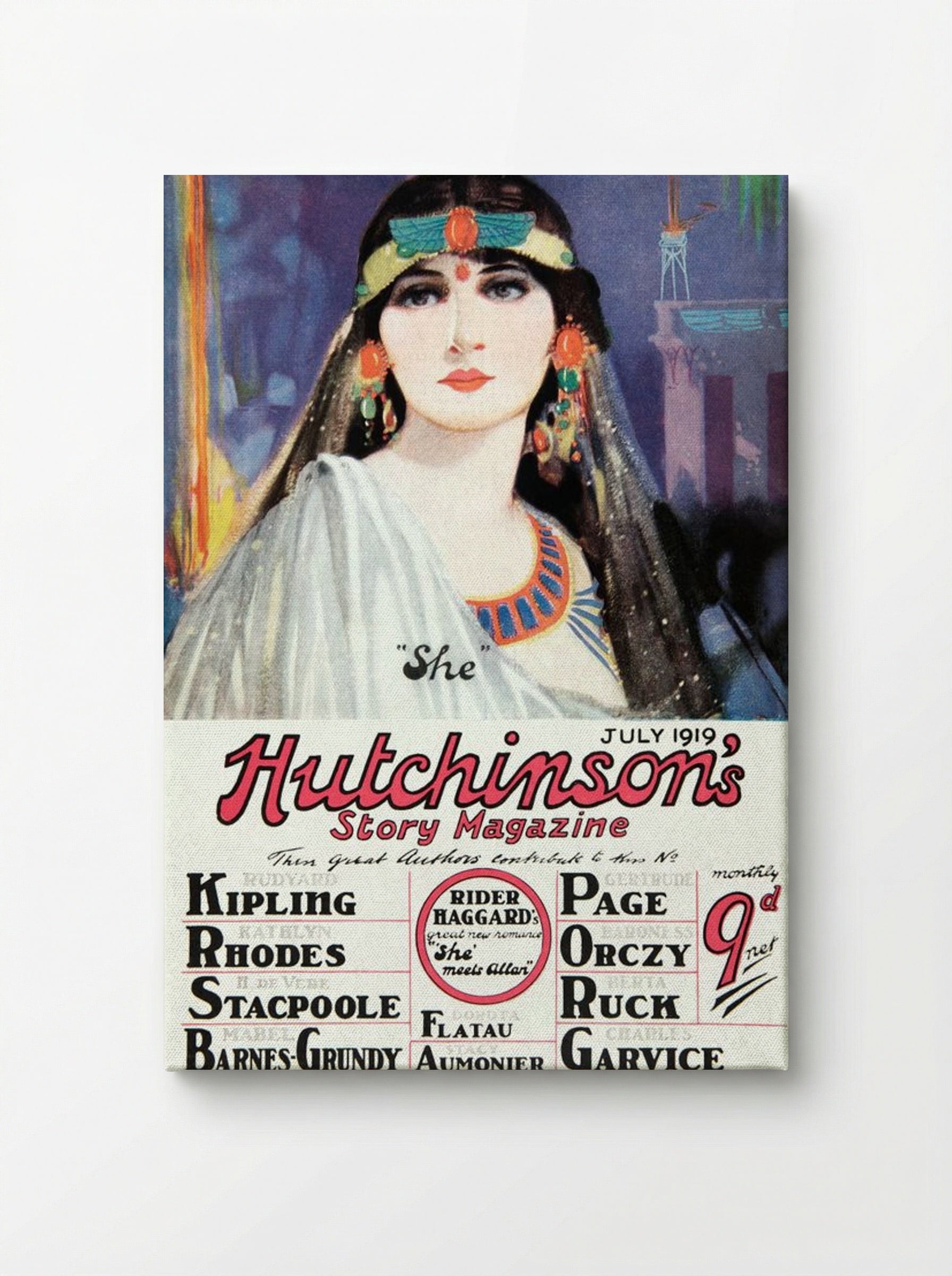 She Meets Allan (Hutchinson's Story Magazine Cover) - Fine Art Print - Canvas