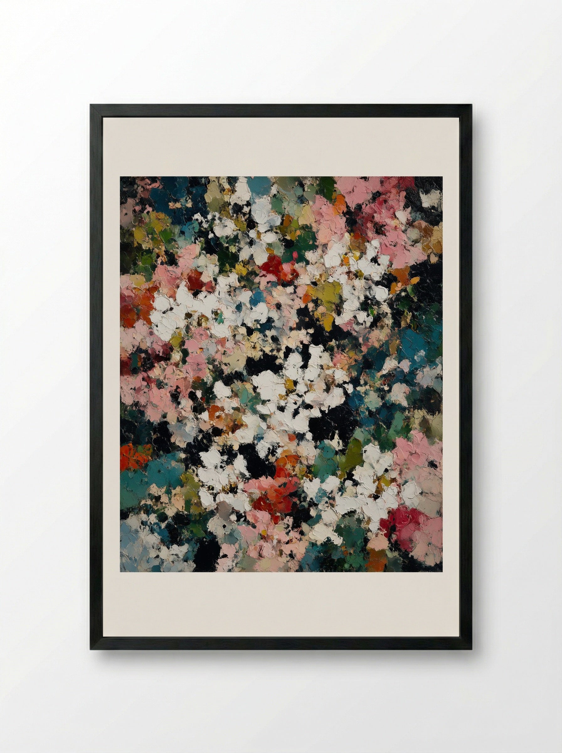 Blush and Bloom - Framed Print Black