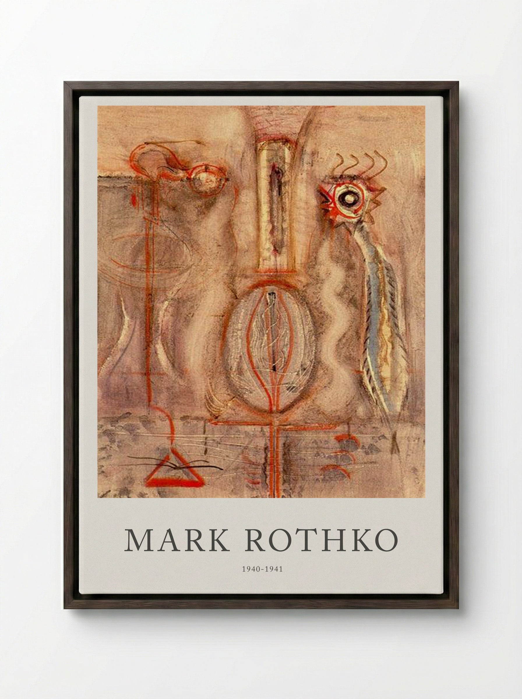 Untitled (Biomorphic Composition) - Mark Rothko - Framed Canvas Dark Wood