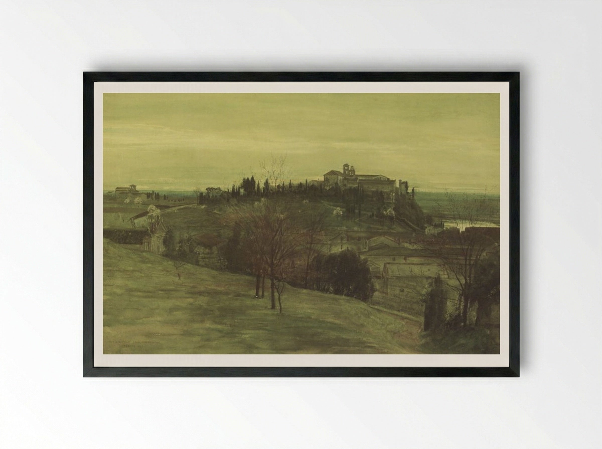 The Aventine from the Palatine - Walter Crane - Framed Print Black