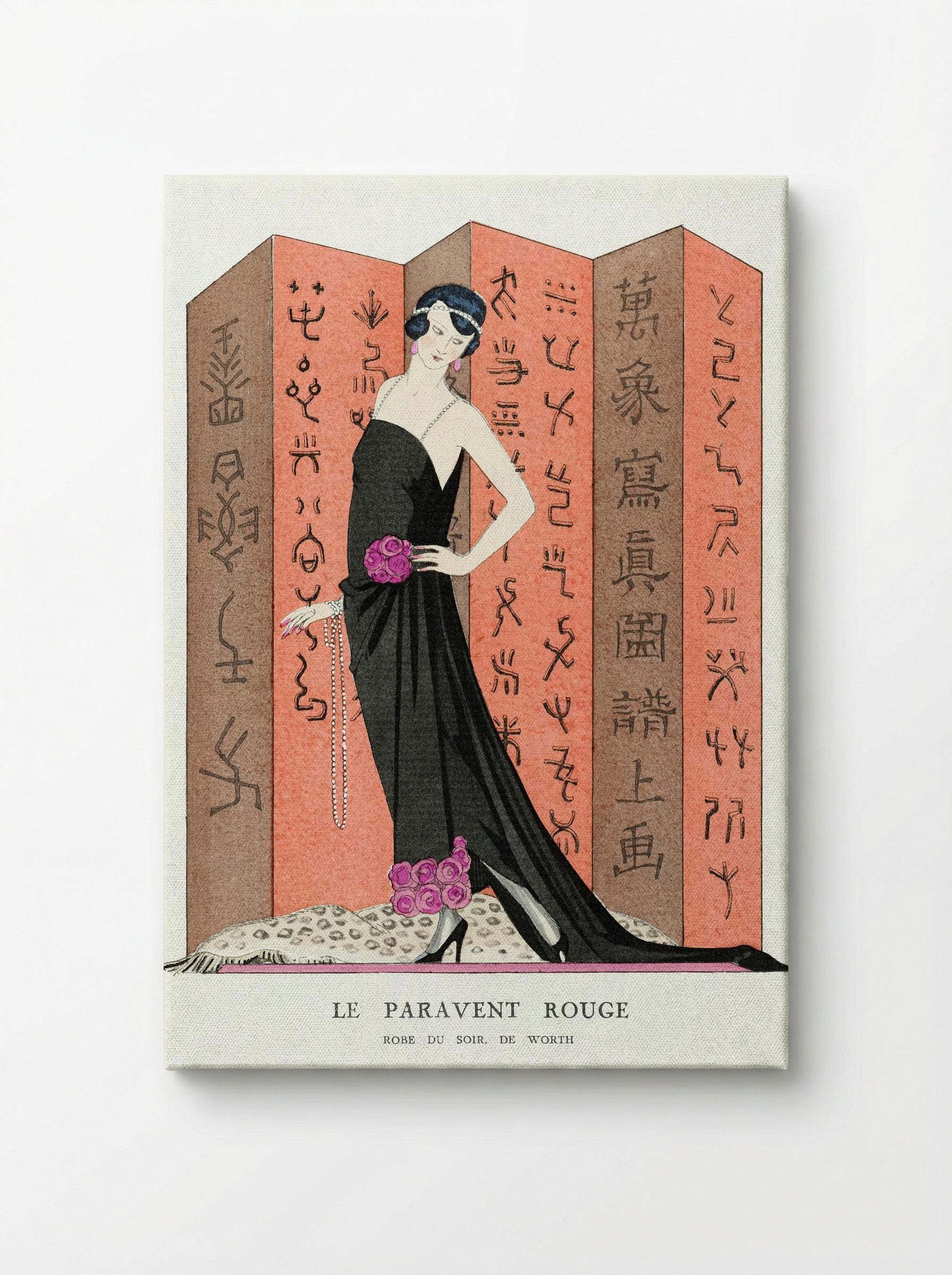 Le Paravent Rouge (Robe du Soir, de Worth) - George Barbier - Canvas