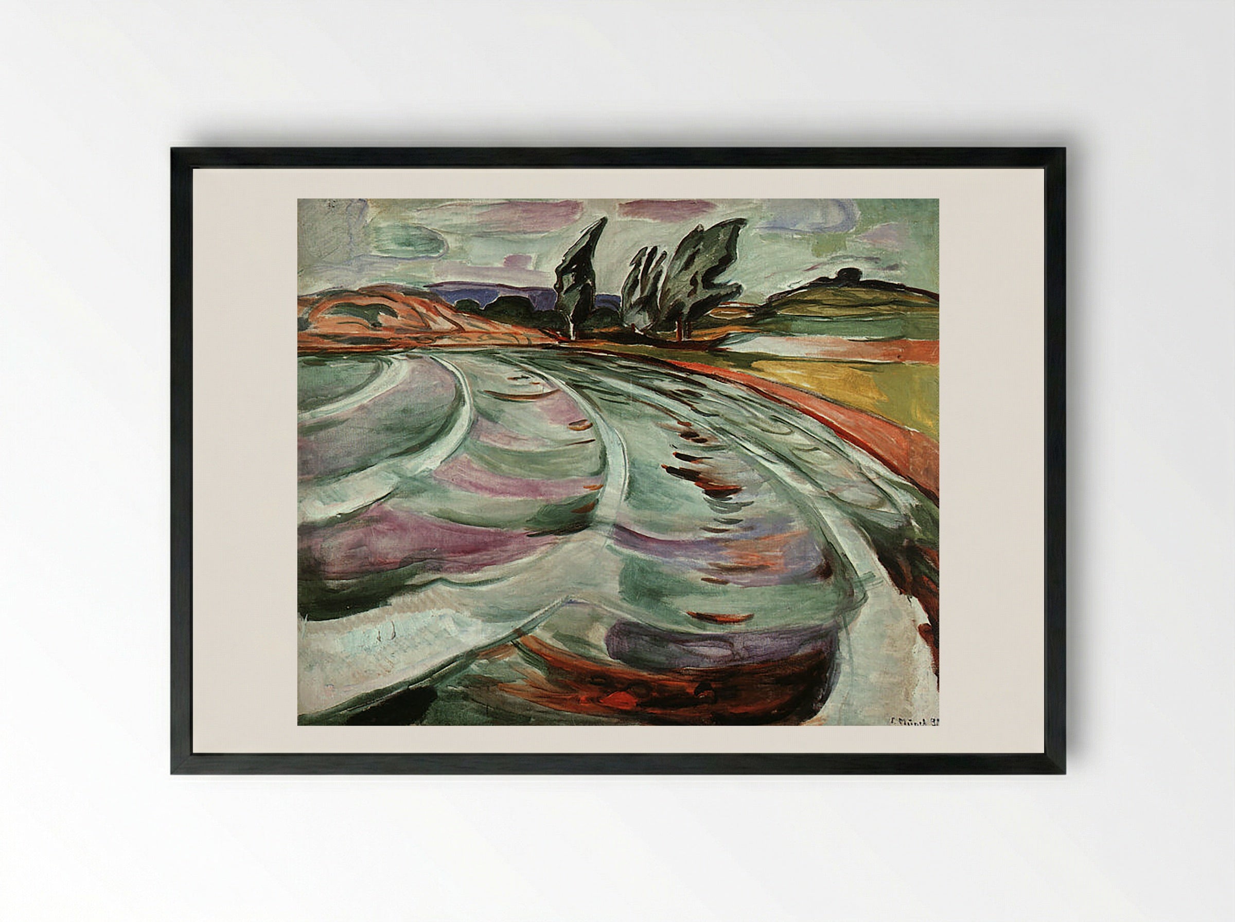 The Wave - Edvard Munch - Framed Print Black