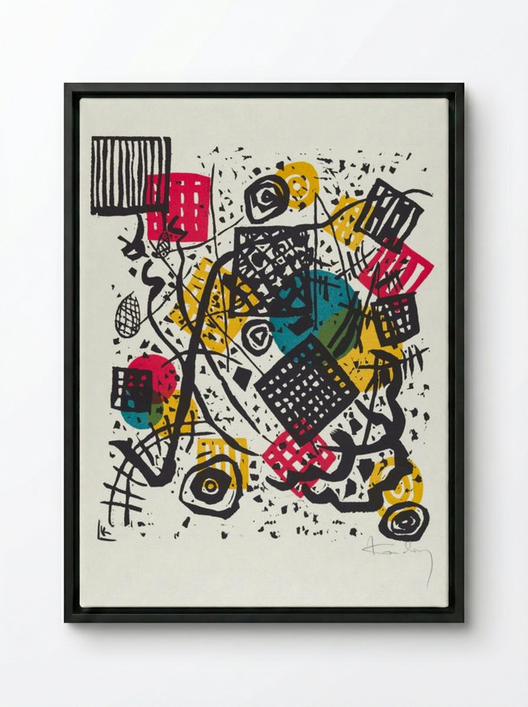 Kleine Welten V (Small Worlds V) - Wassily Kandinsky - Framed Canvas Black