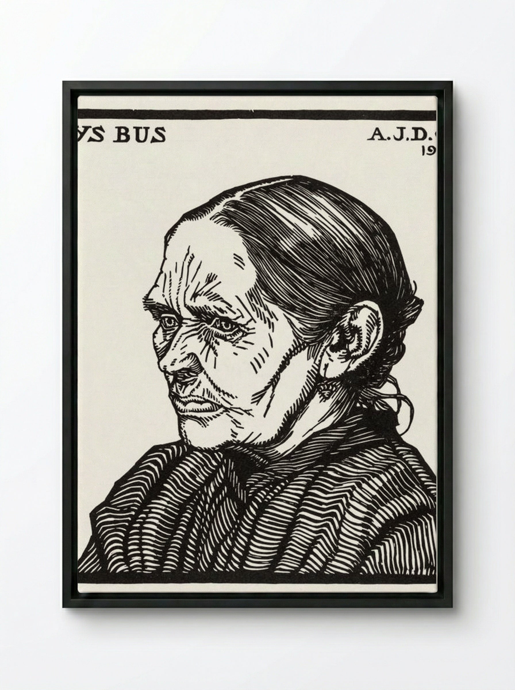 Portrait of Lijs Bus - Julie de Graag - Framed Canvas Black