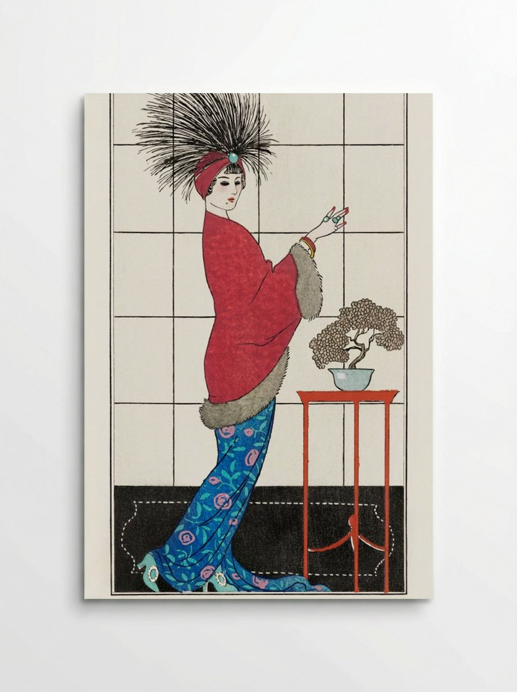 Costumes Parisiens, No. 35: Manteau de Damas rose - George Barbier - Poster