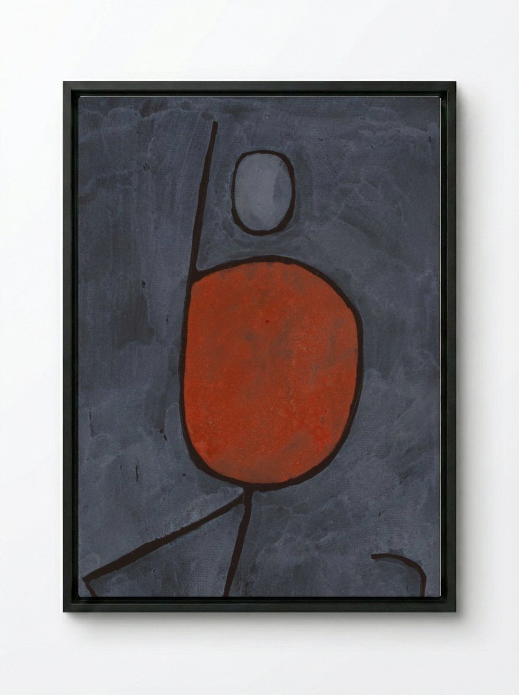 With Umbrella - Paul Klee - Framed Canvas Black