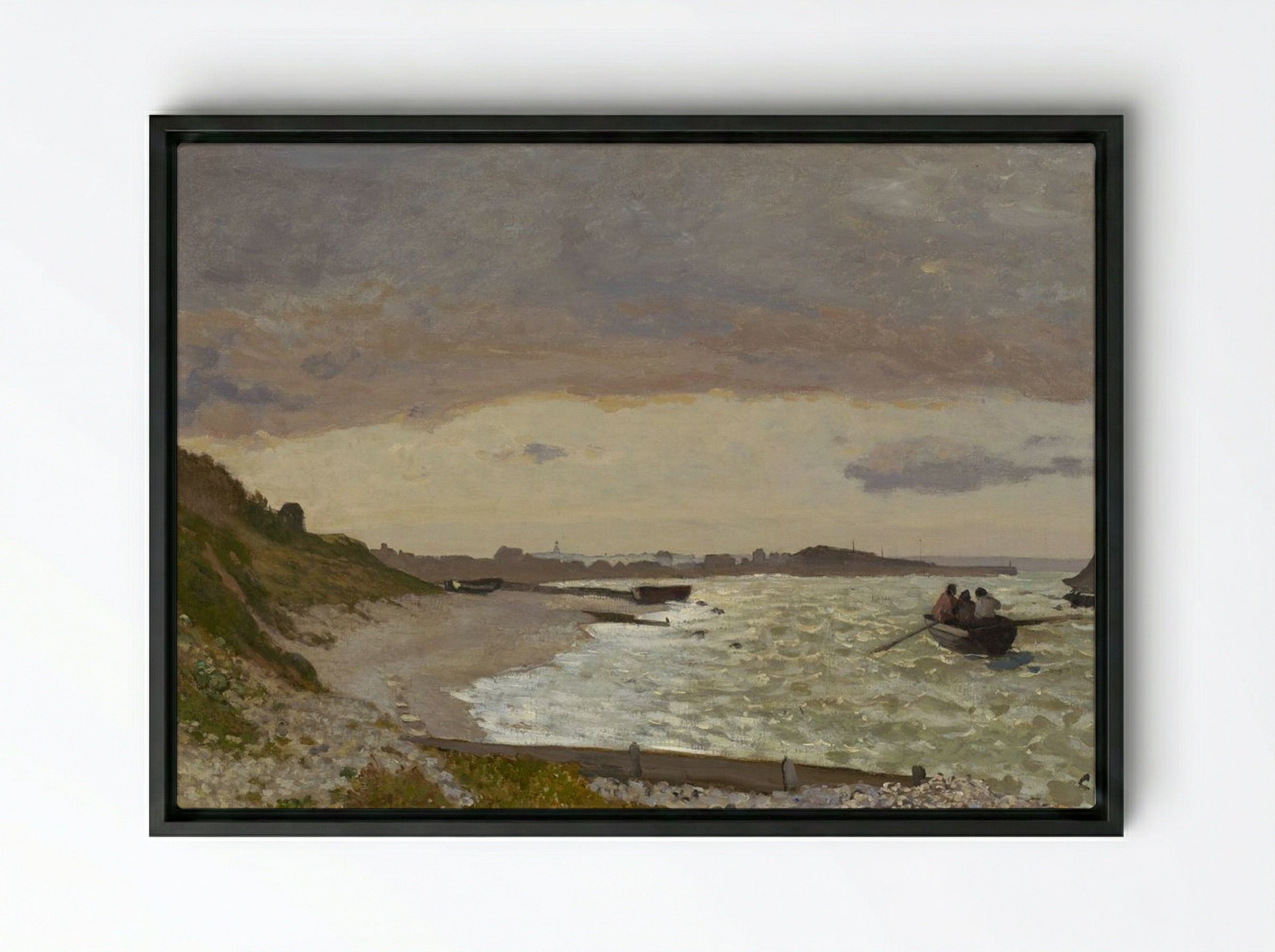 Seascape near Fécamp - Claude Monet - Framed Canvas Black