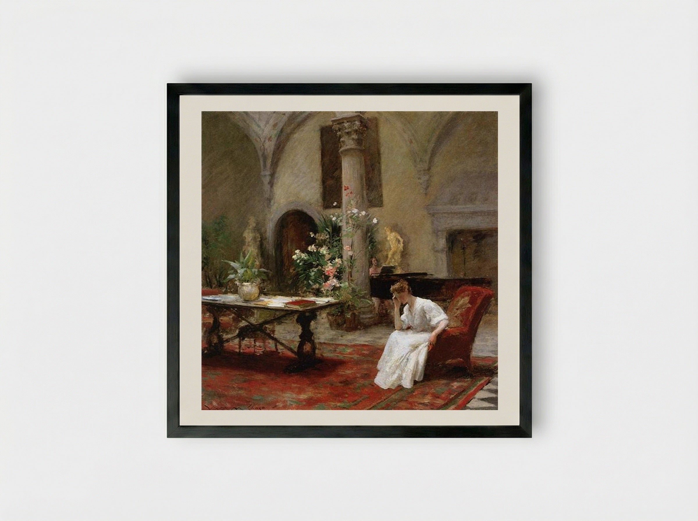 The Song - William Merritt Chase - Framed Print Black