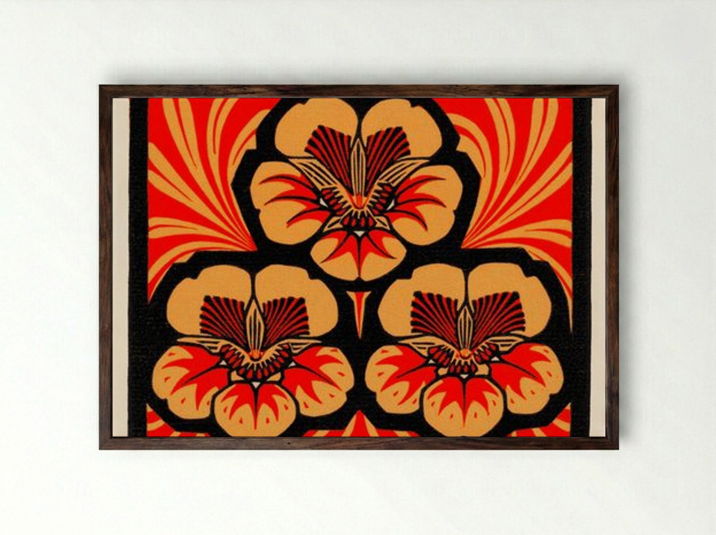 East Indian Cherry - Julie de Graag - Framed Print Dark Wood