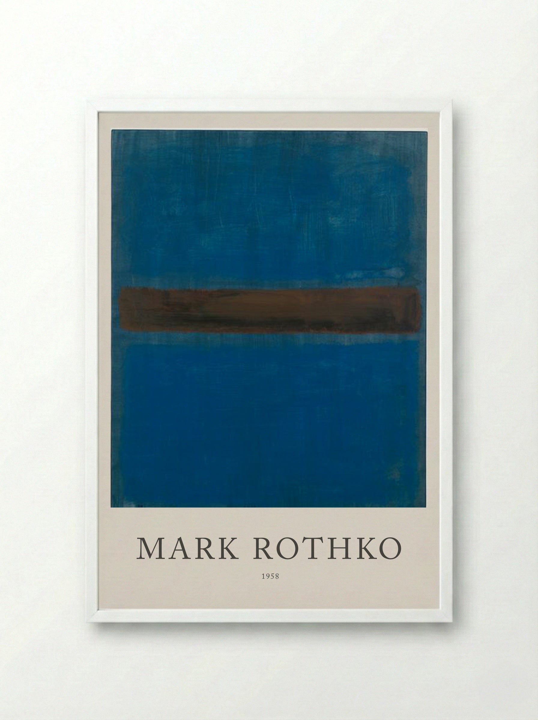 Untitled (Blue, Brown, Blue) - Mark Rothko - Framed Print White