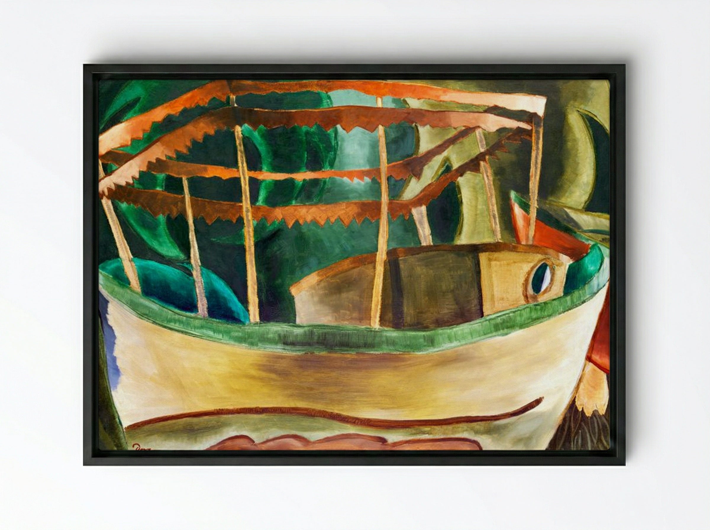 Fishboat - Arthur Dove - Framed Canvas Black