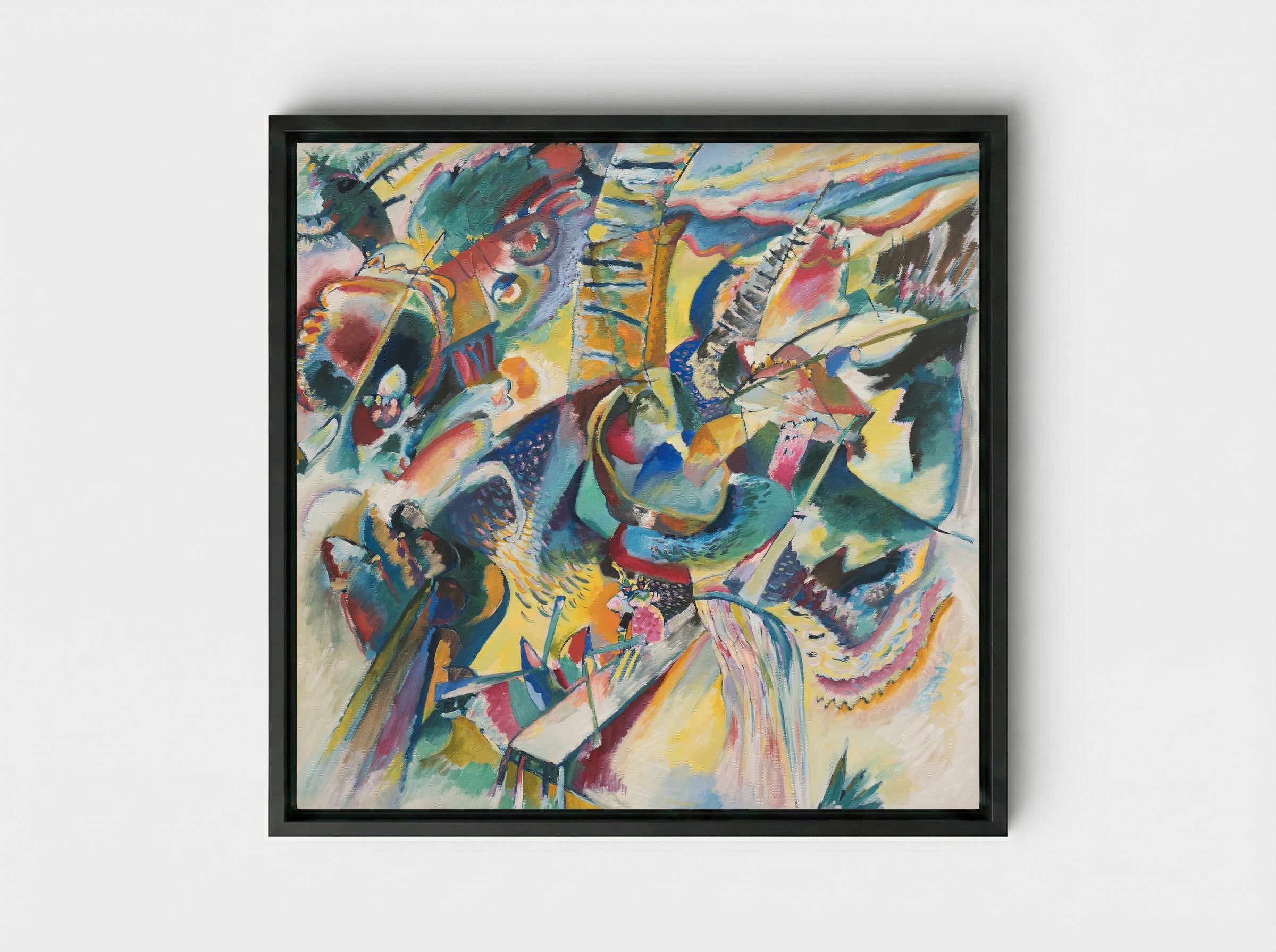 Improvisation Gorge - Wassily Kandinsky - Framed Canvas Black