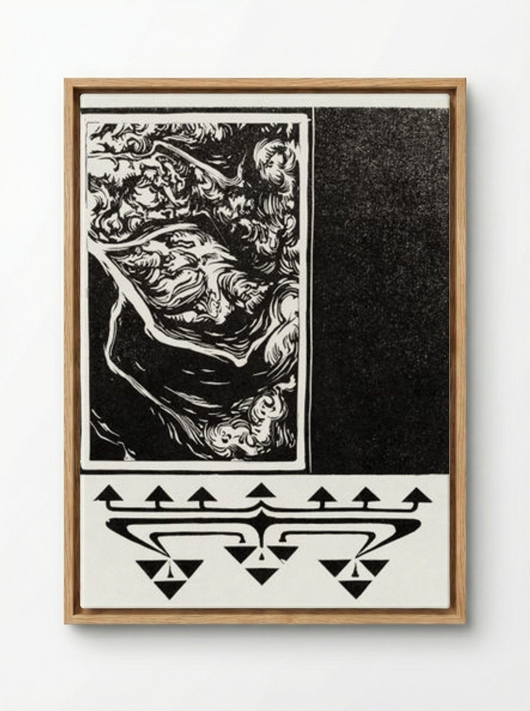 Woodcut Ornaments - Julie de Graag - Framed Canvas Wood