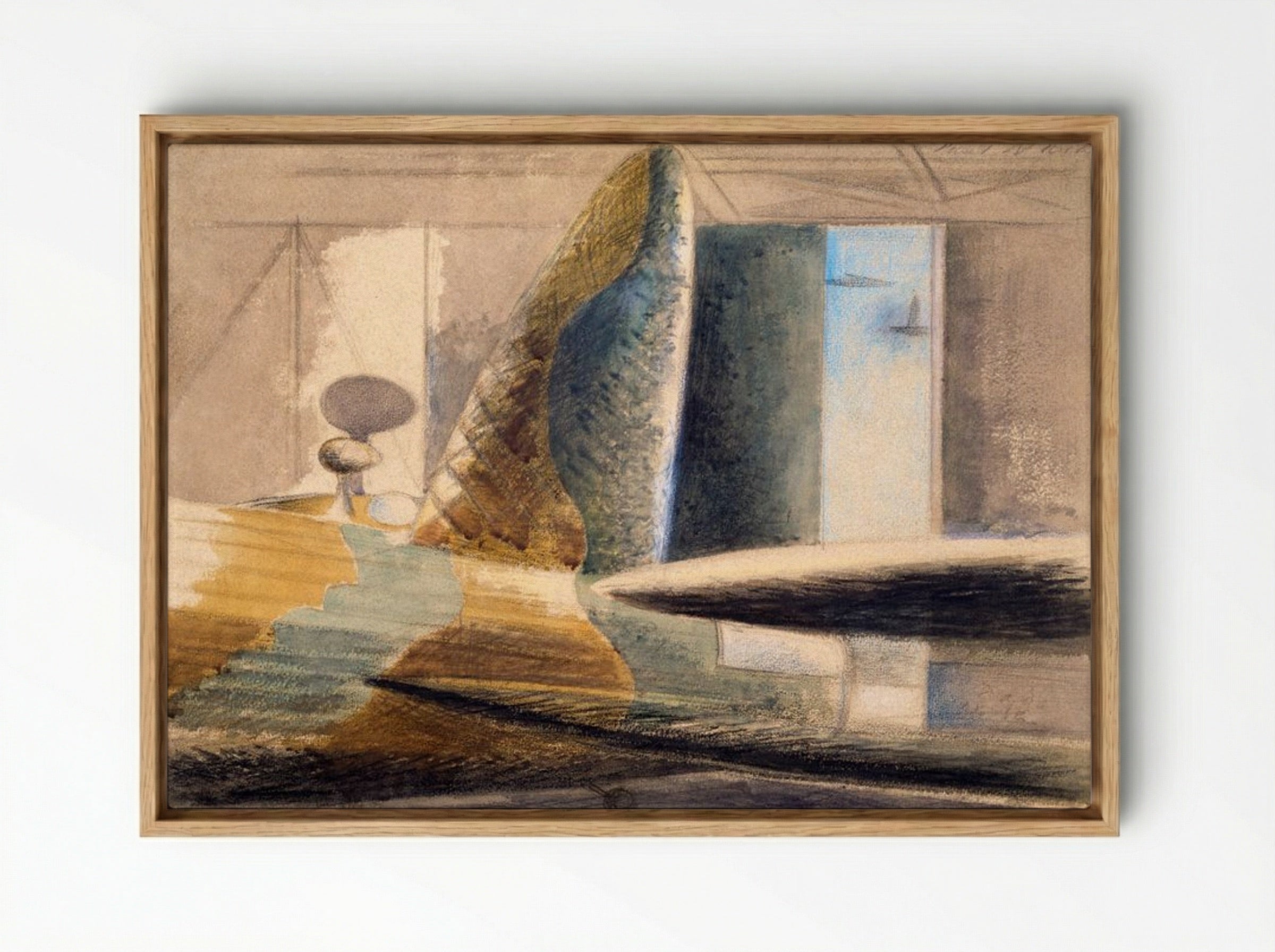 Bomber Lair: Egg and Fin - Paul Nash - Framed Canvas Wood