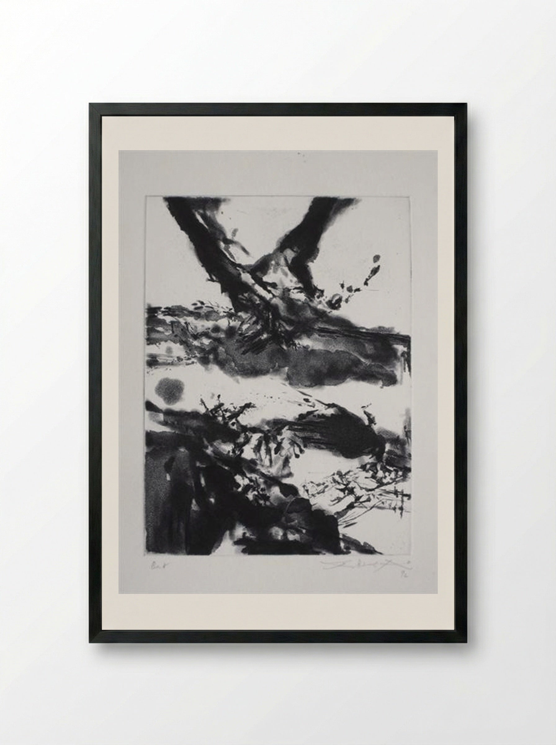 Flashes - Zao Wou-Ki - Framed Print Black